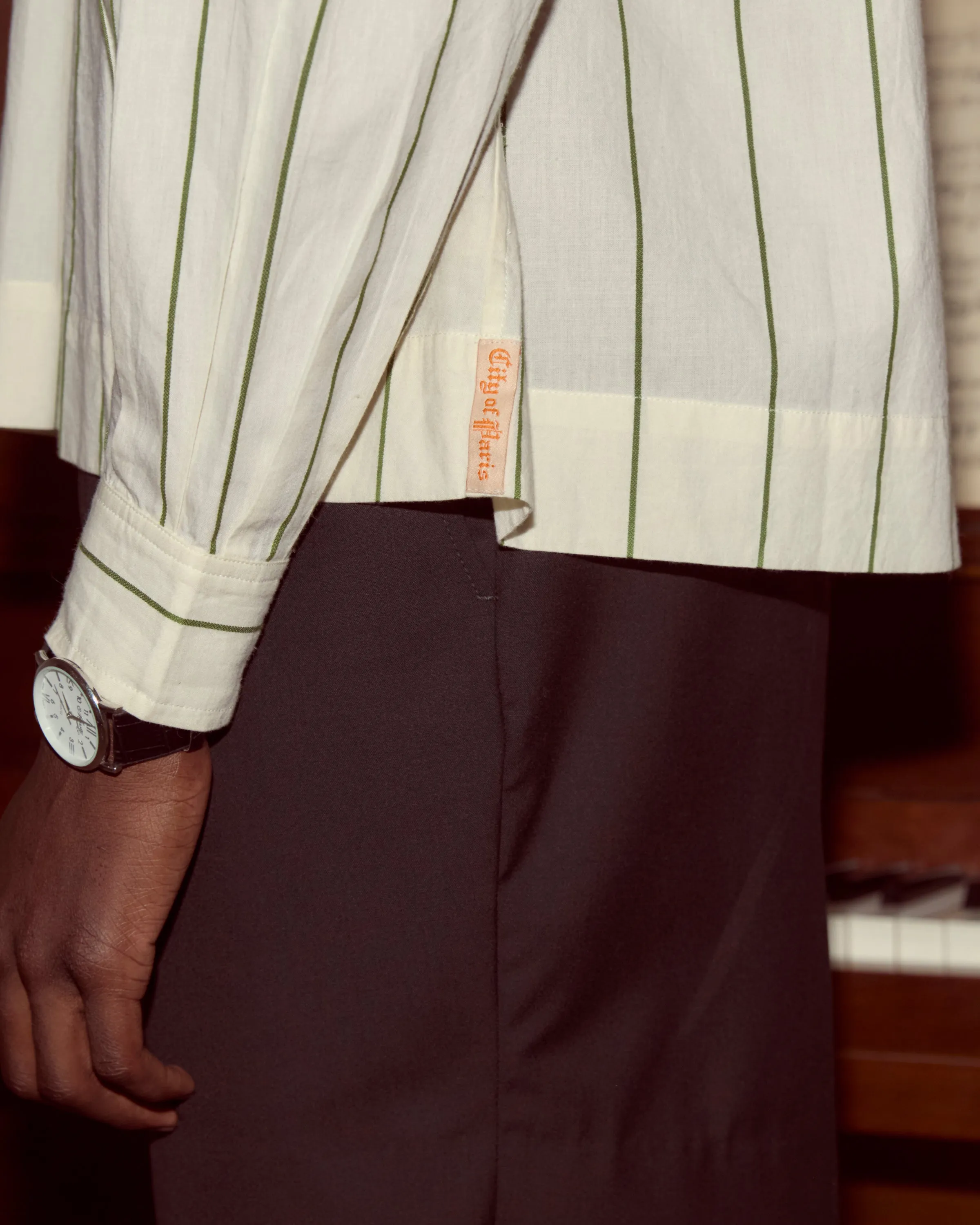 Celery Stripe Cricket Shirt sold by BODE product image thumbnail 4