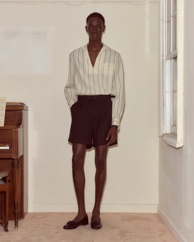 Celery Stripe Cricket Shirt sold by BODE