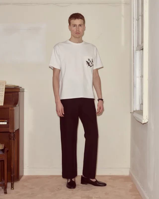 Beaded Leaf Pocket Tee made by BODE