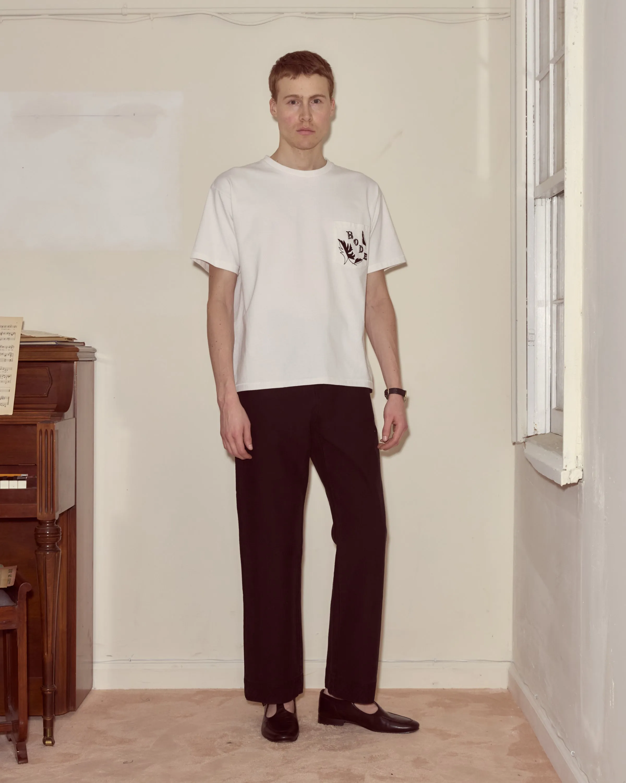 Beaded Leaf Pocket Tee sold by BODE