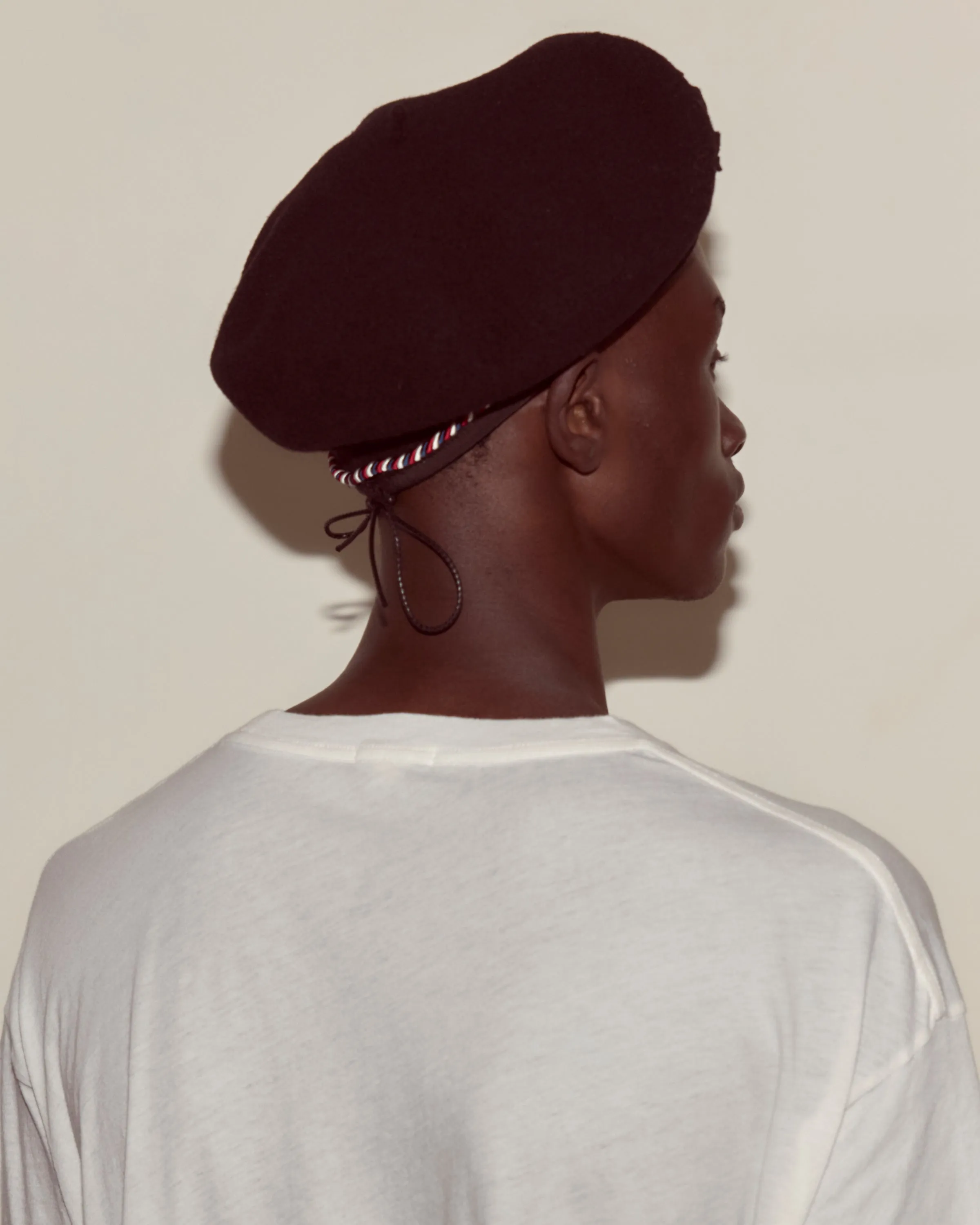 Script Beret - Black with Red/Blue Piping sold by BODE product image thumbnail 2