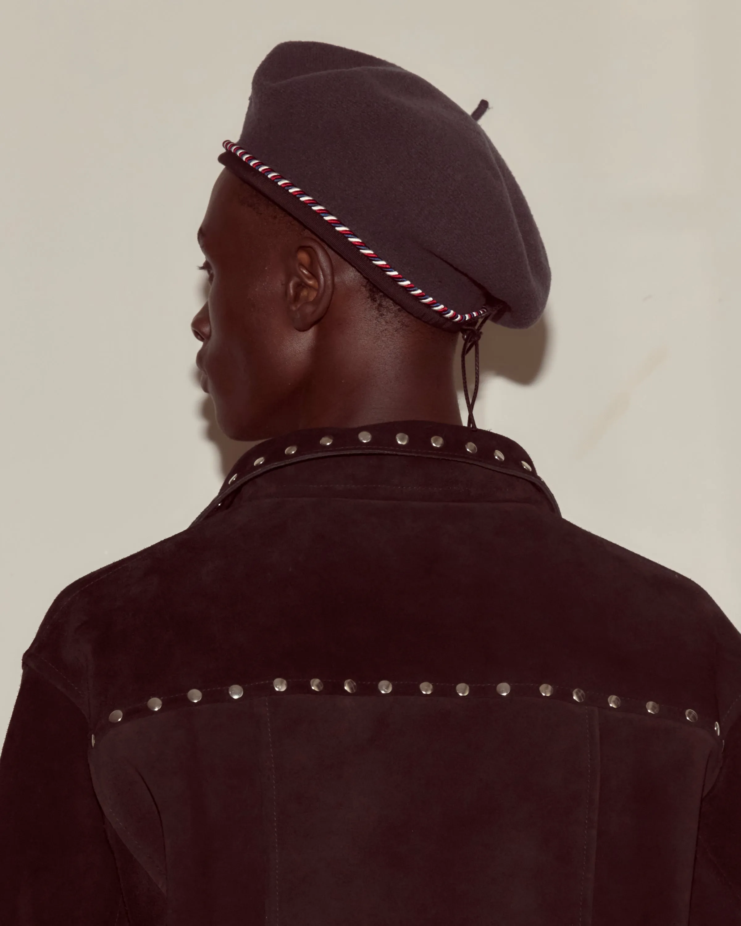 Script Beret - Charcoal with Red/Blue Piping sold by BODE product image thumbnail 2