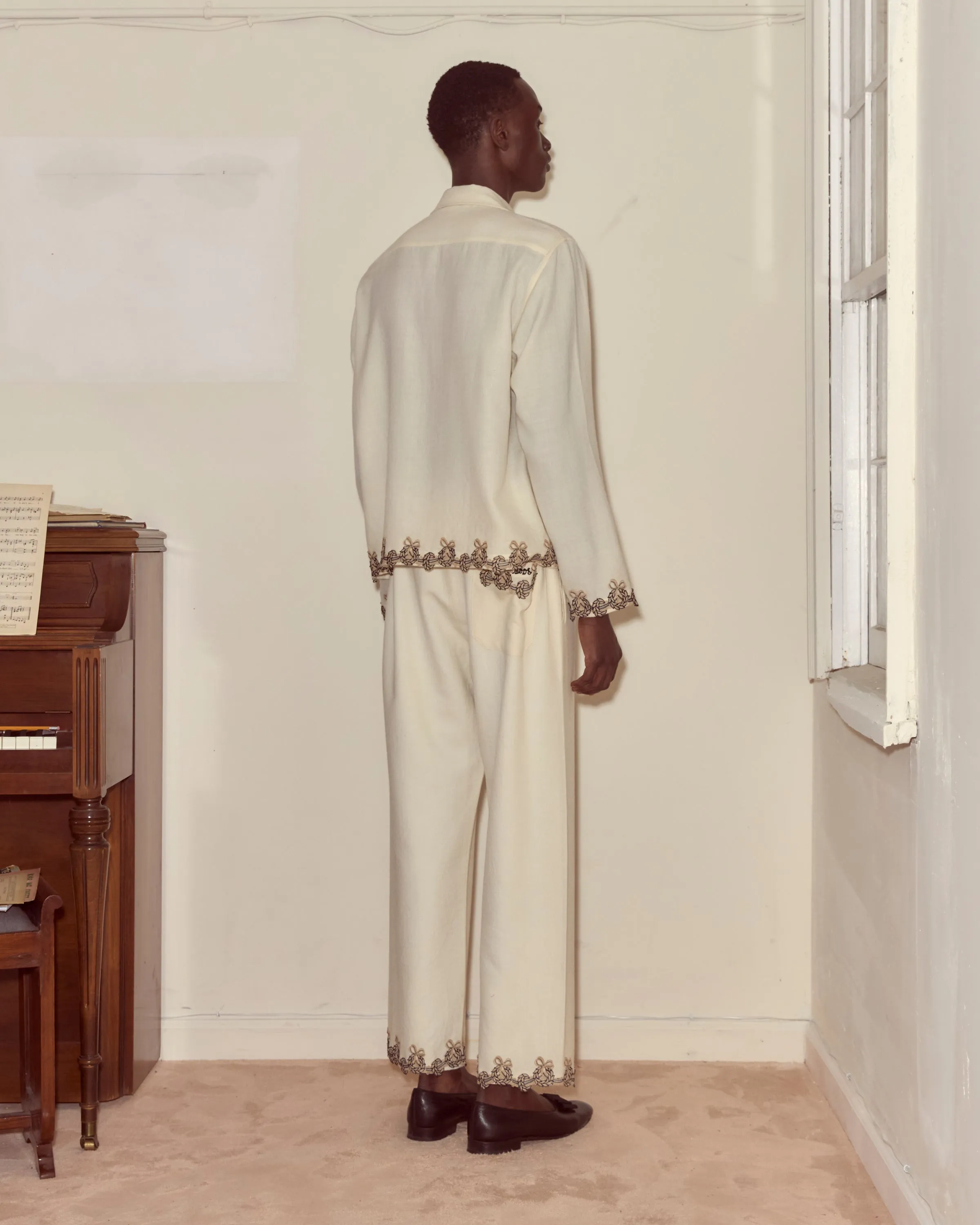 Laurelist Pajama Pants - Cream sold by BODE product image thumbnail 3