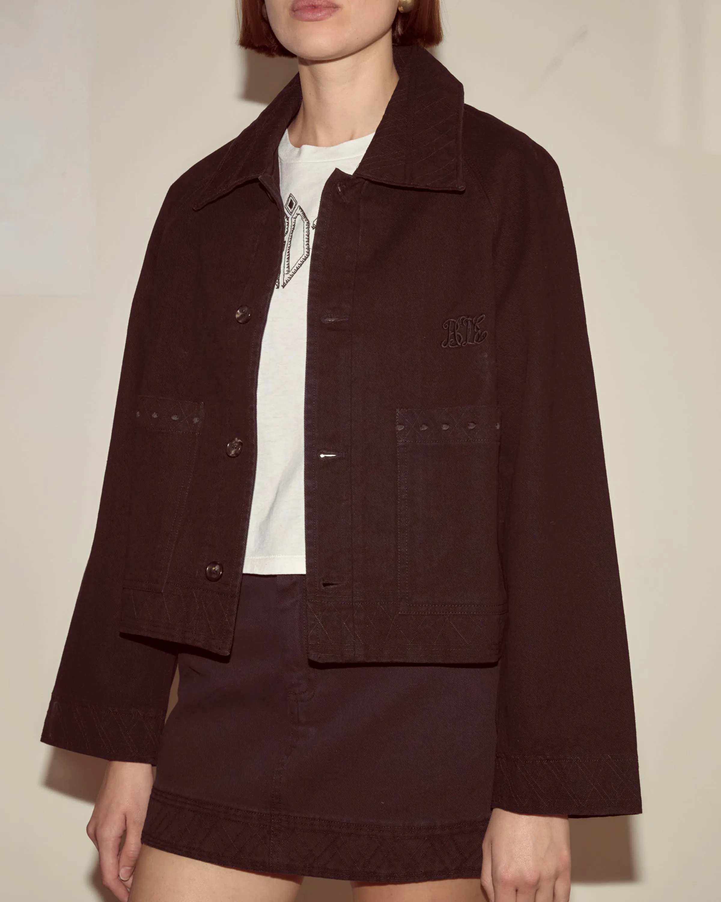 Embroidered Denim Jacket - Black sold by BODE product image thumbnail 2