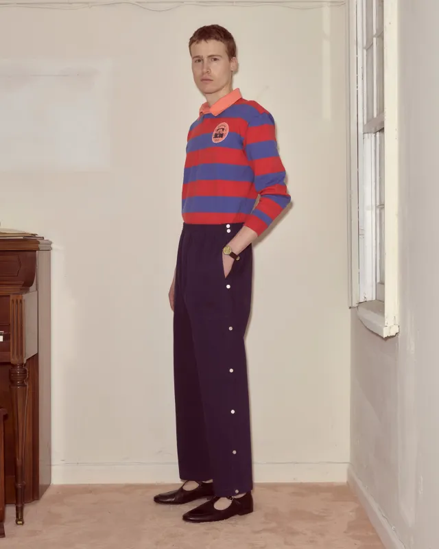 Twill Tear-Away Track Pants - Navy sold by BODE