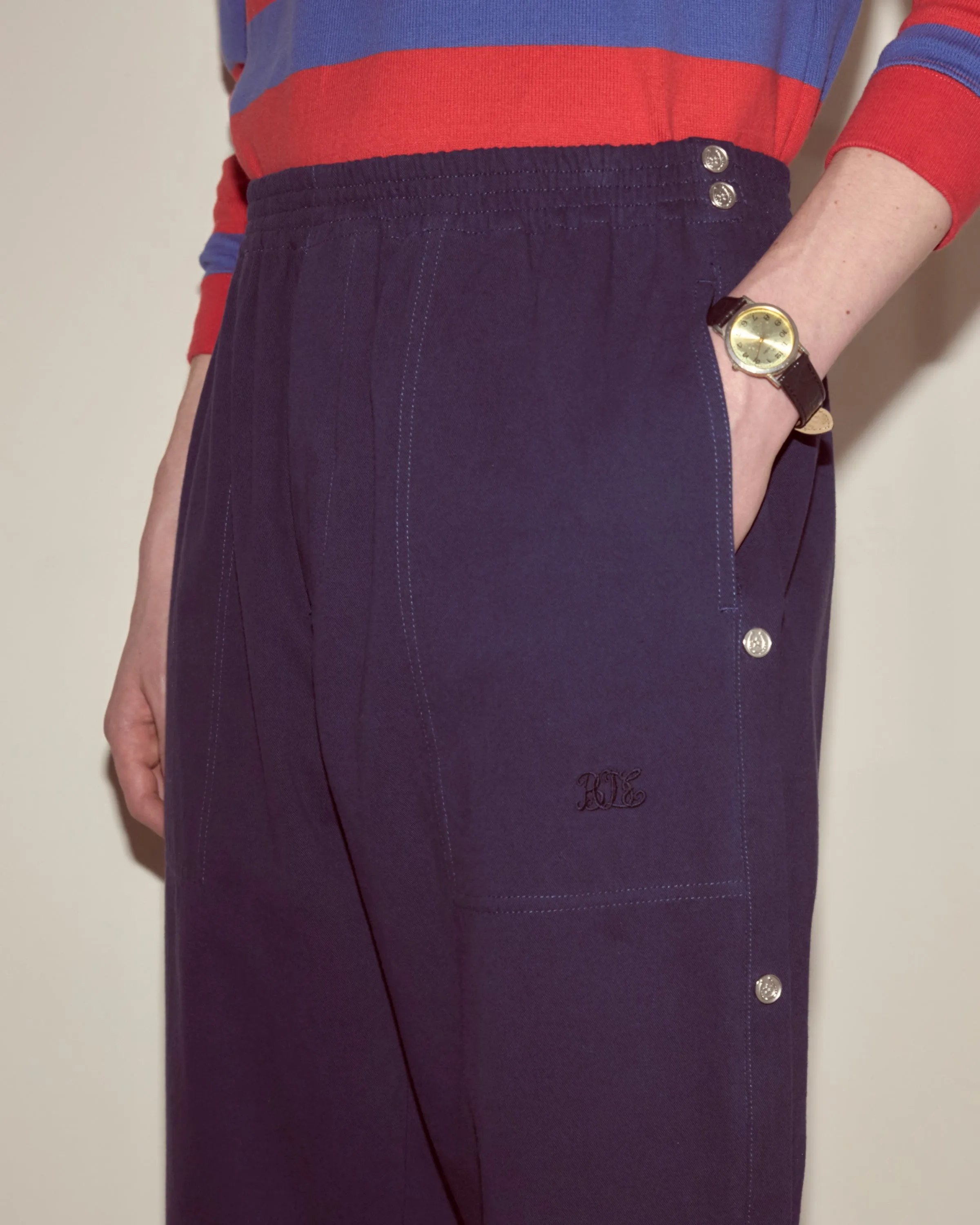 Twill Tear-Away Track Pants - Navy sold by BODE product image thumbnail 2