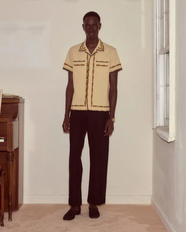 Beaded Ryegrass Short Sleeve Shirt sold by BODE
