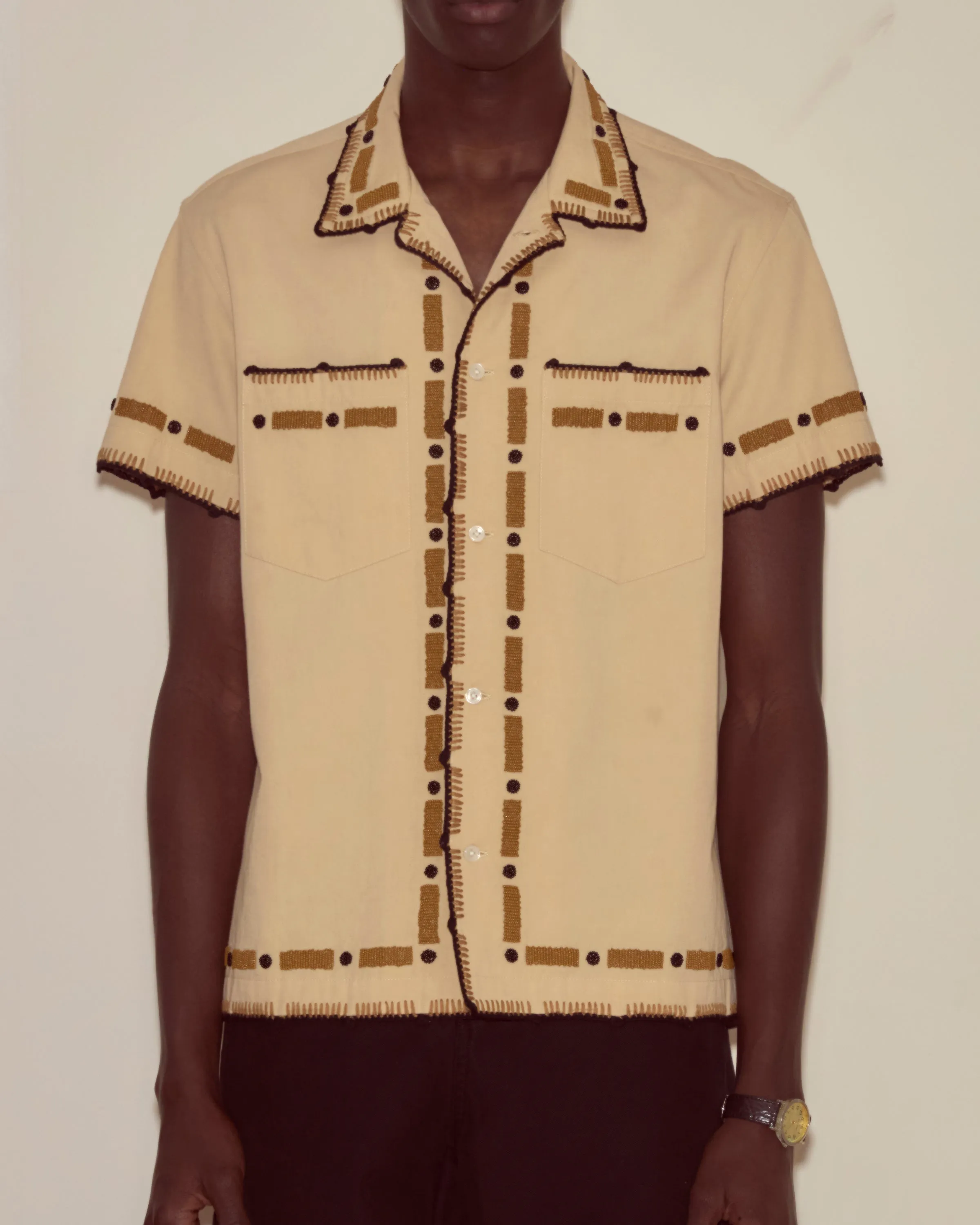 Beaded Ryegrass Short Sleeve Shirt sold by BODE product image thumbnail 2