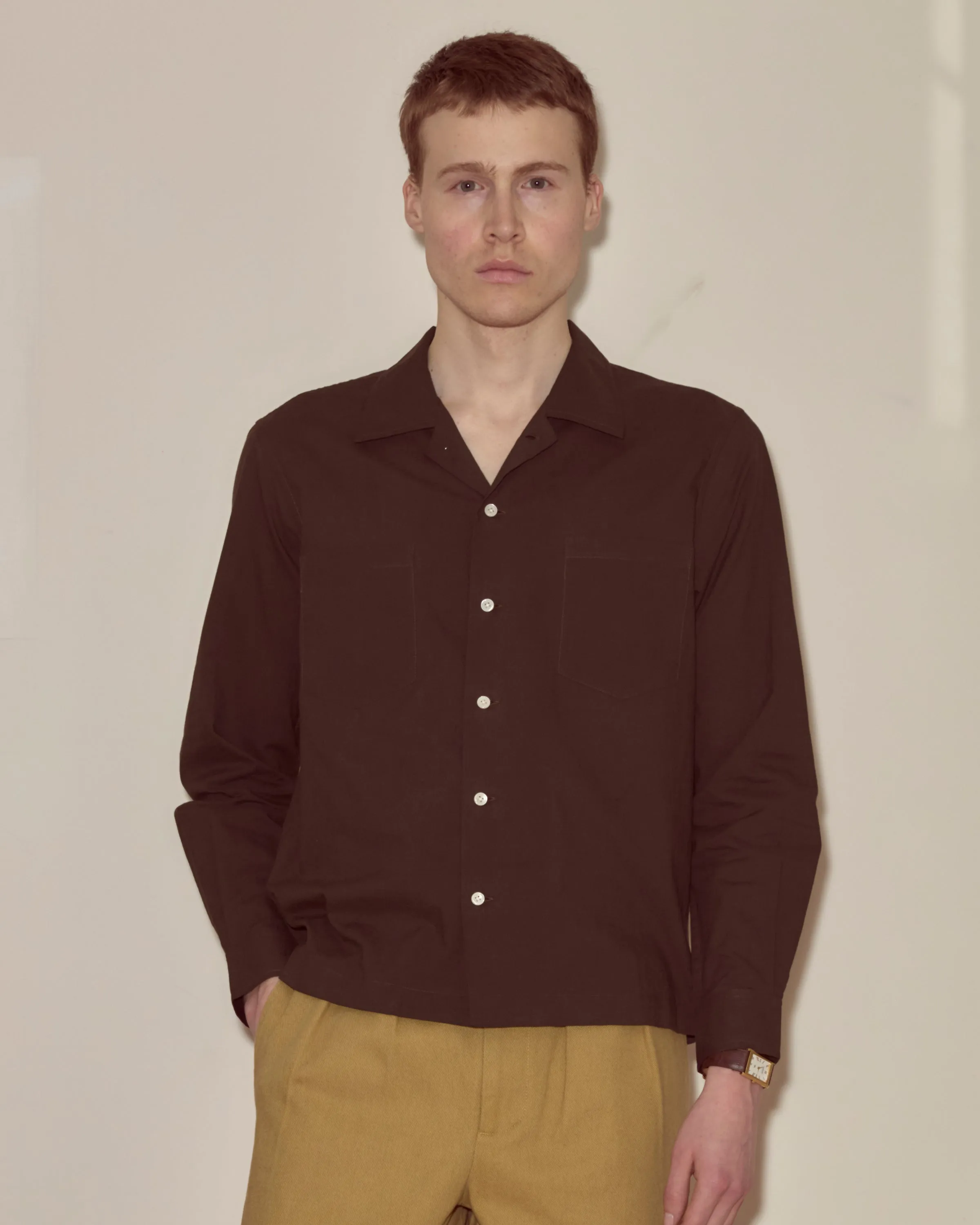 Voile Long Sleeve Shirt - Brown sold by BODE product image thumbnail 2