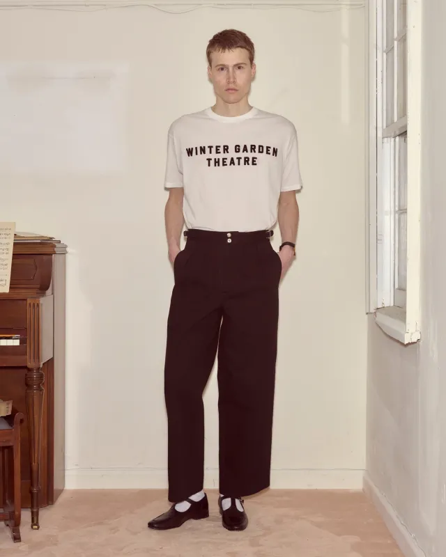 Wide Leg Snap Trousers - Black sold by BODE