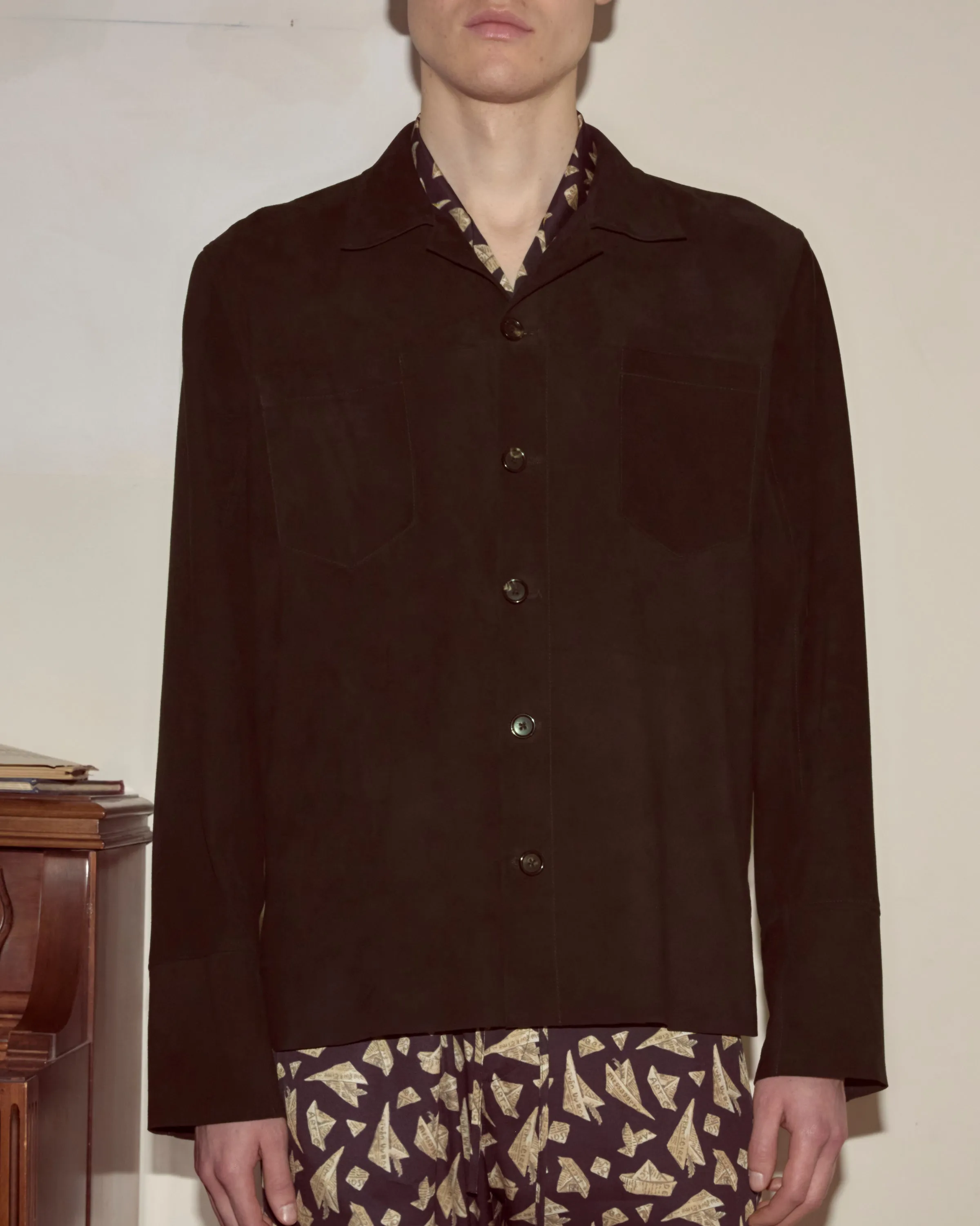 Suede Overshirt - Black sold by BODE product image thumbnail 2