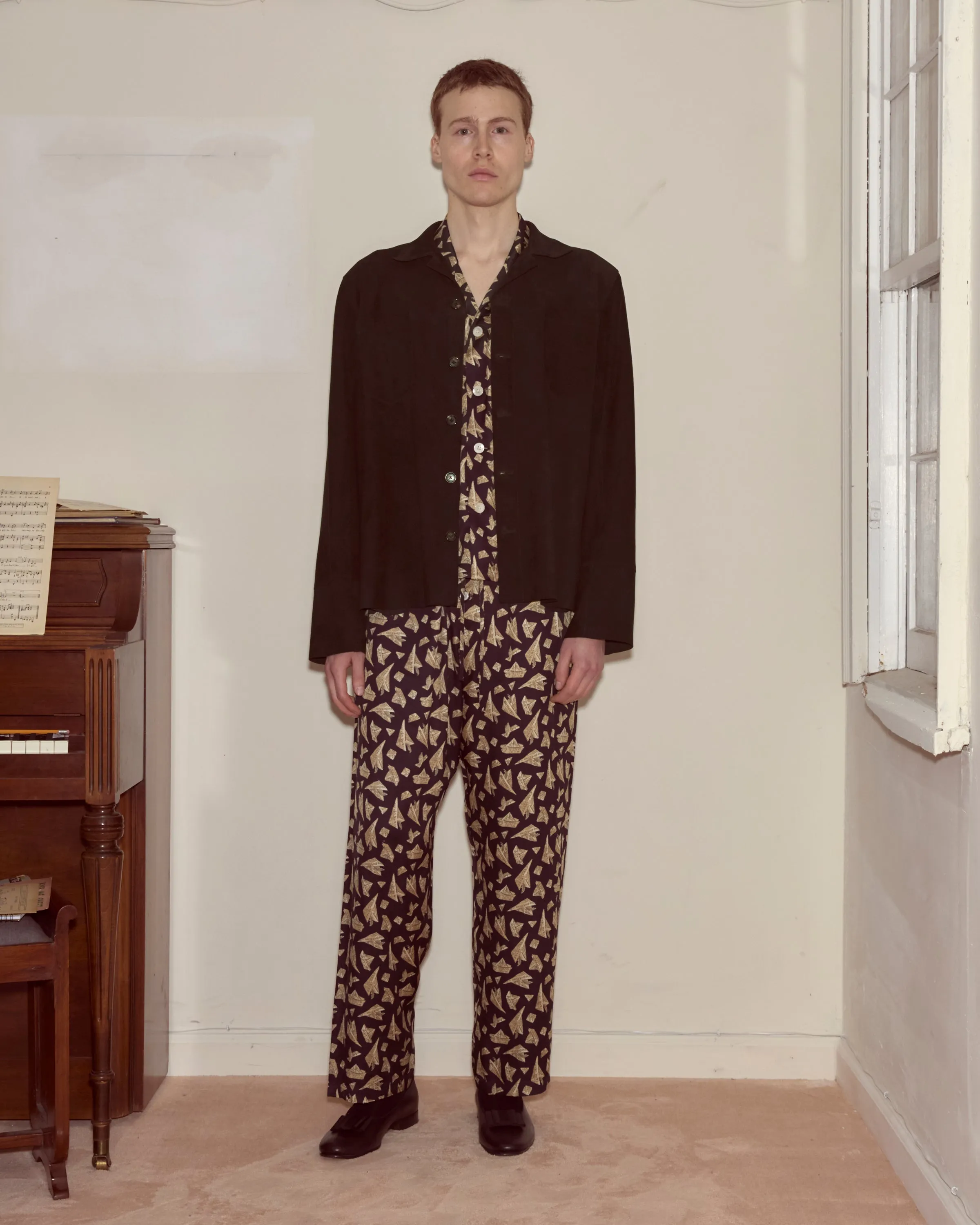 Suede Overshirt - Black sold by BODE