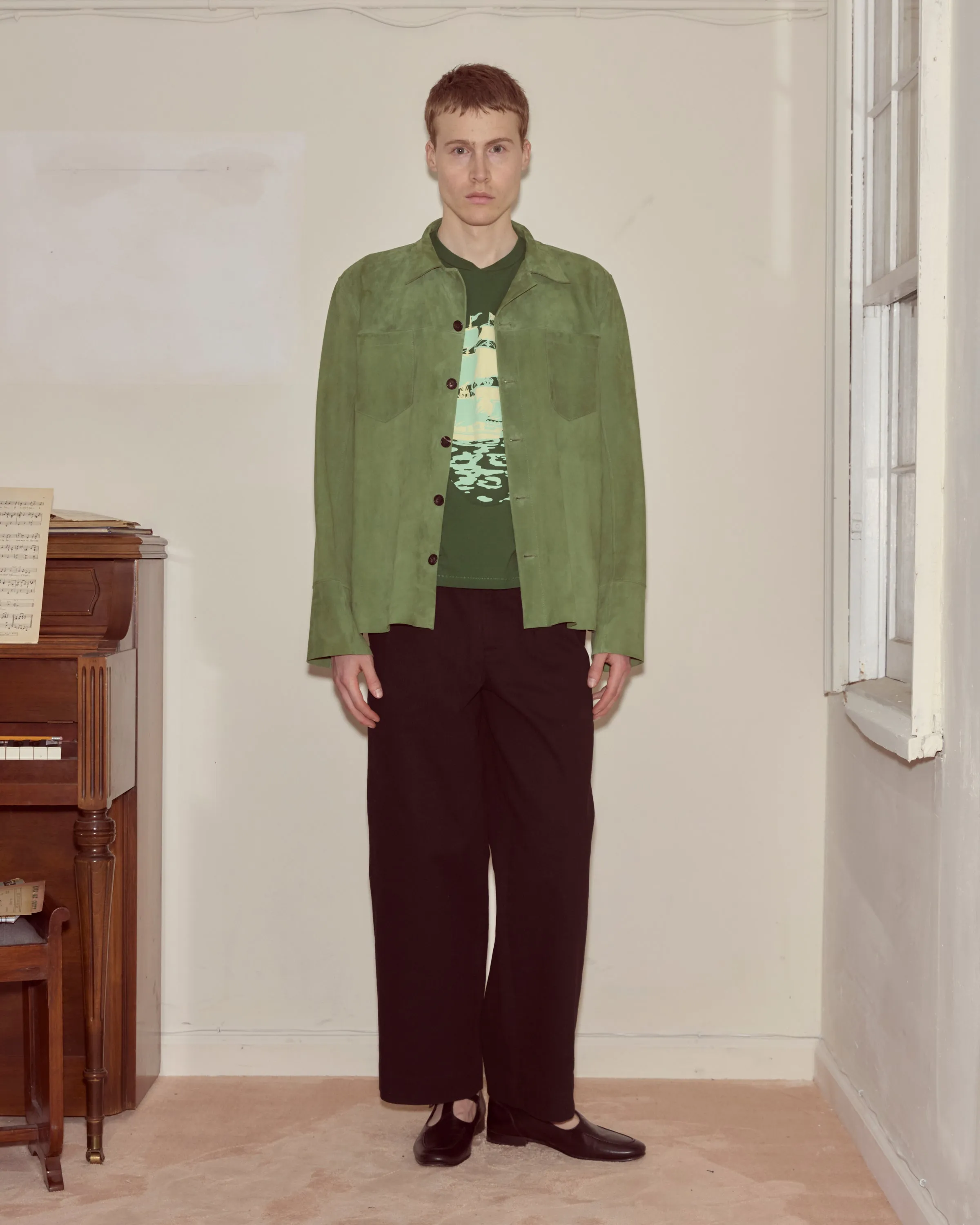 Suede Overshirt - Green sold by BODE