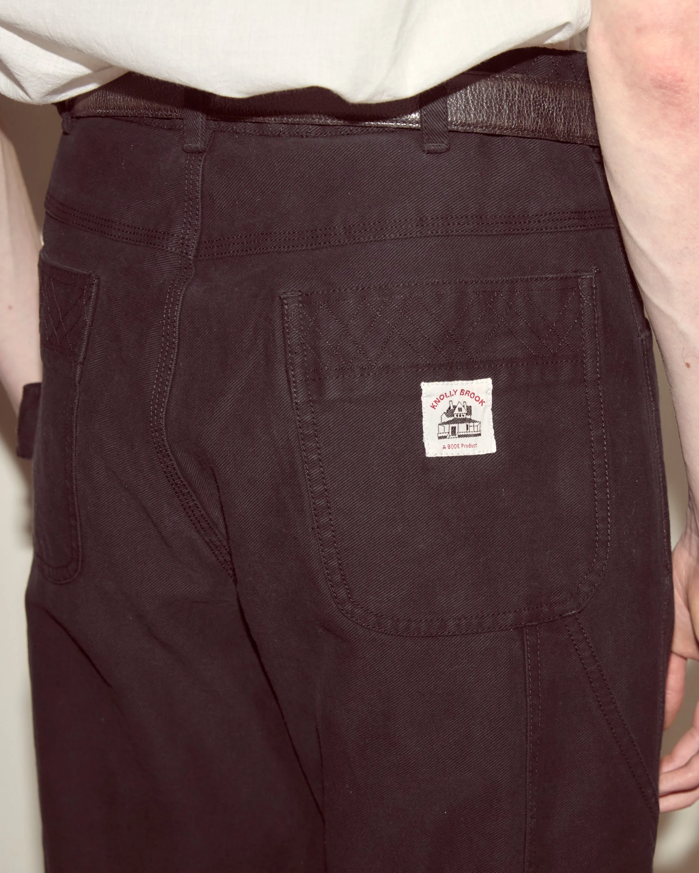 Embroidered Denim Knolly Brook Trousers - Black sold by BODE product image thumbnail 4