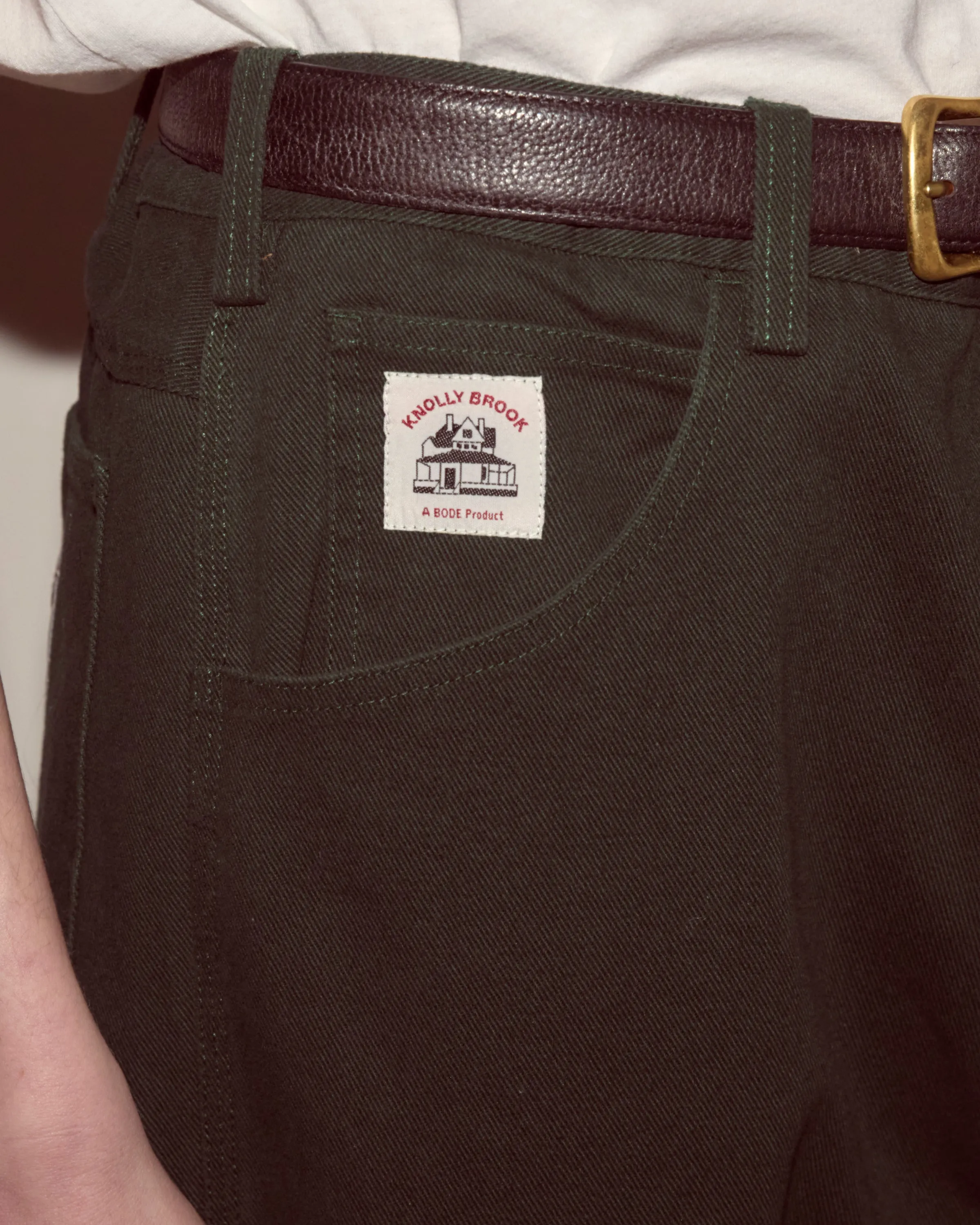 Twill Knolly Brook Trousers - Dark Green sold by BODE product image thumbnail 2