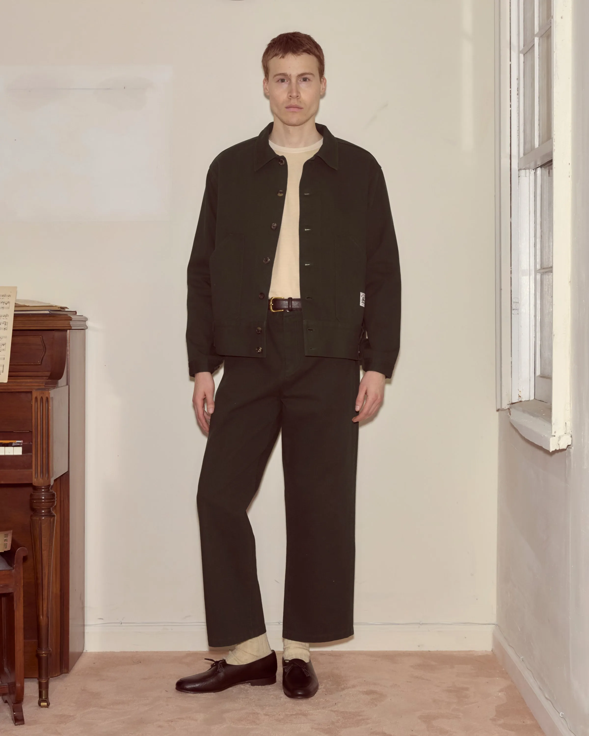 Twill Knolly Brook Side Tab Jacket - Dark Green sold by BODE