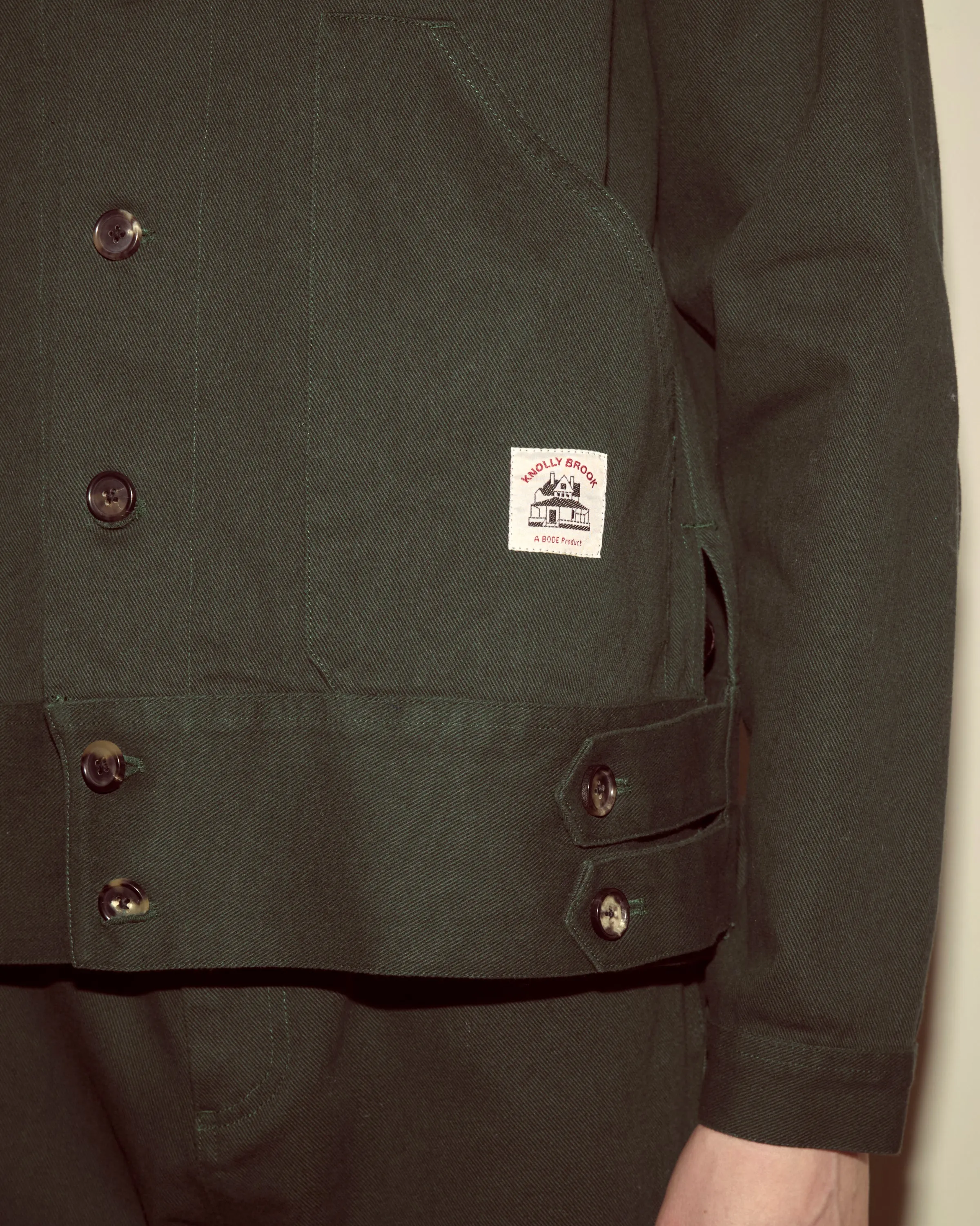 Twill Knolly Brook Side Tab Jacket - Dark Green sold by BODE product image thumbnail 2