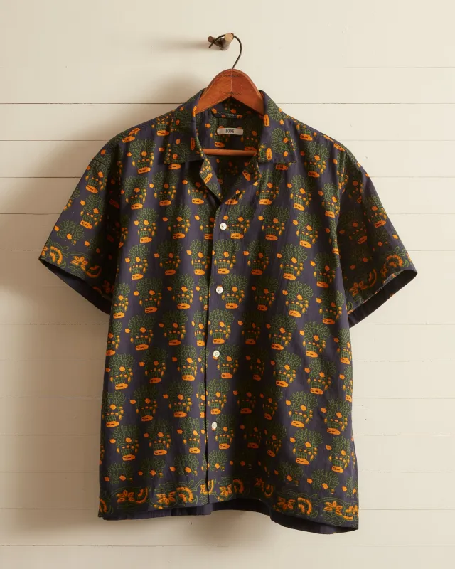 Trellis Block Print Short Sleeve Shirt sold by BODE
