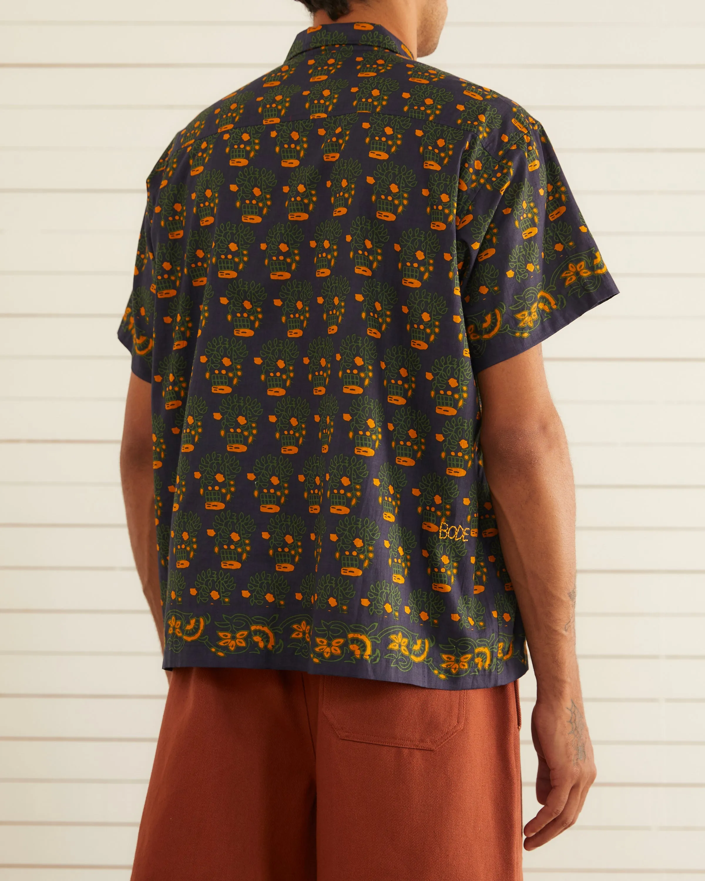 Trellis Block Print Short Sleeve Shirt sold by BODE product image thumbnail 4