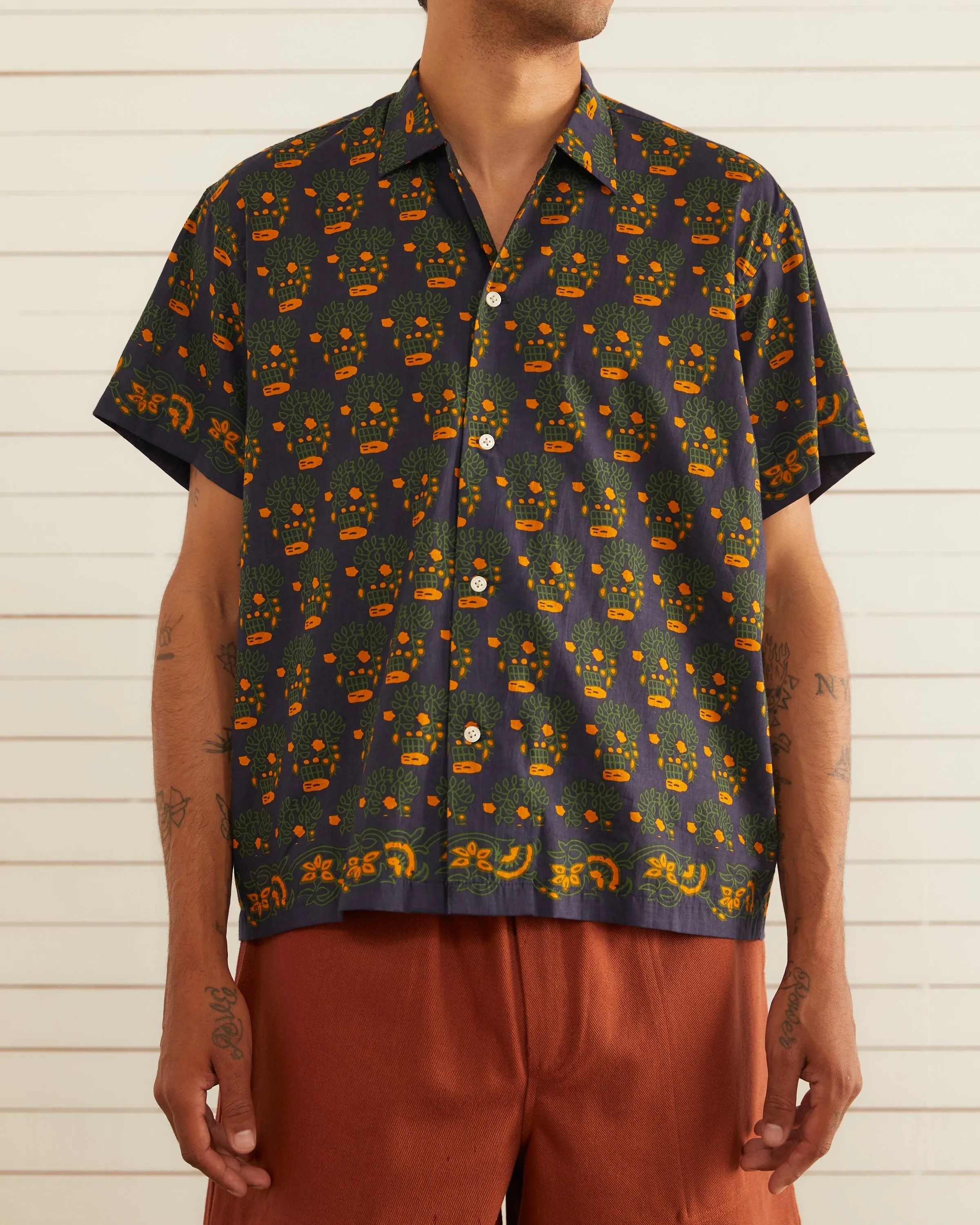 Trellis Block Print Short Sleeve Shirt sold by BODE product image thumbnail 2