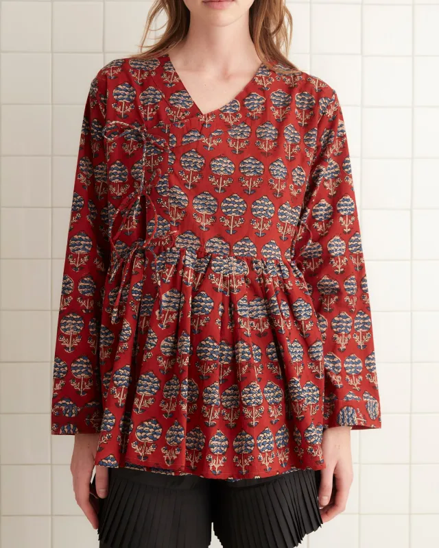 Dahlia Block Print Jama Overshirt sold by BODE