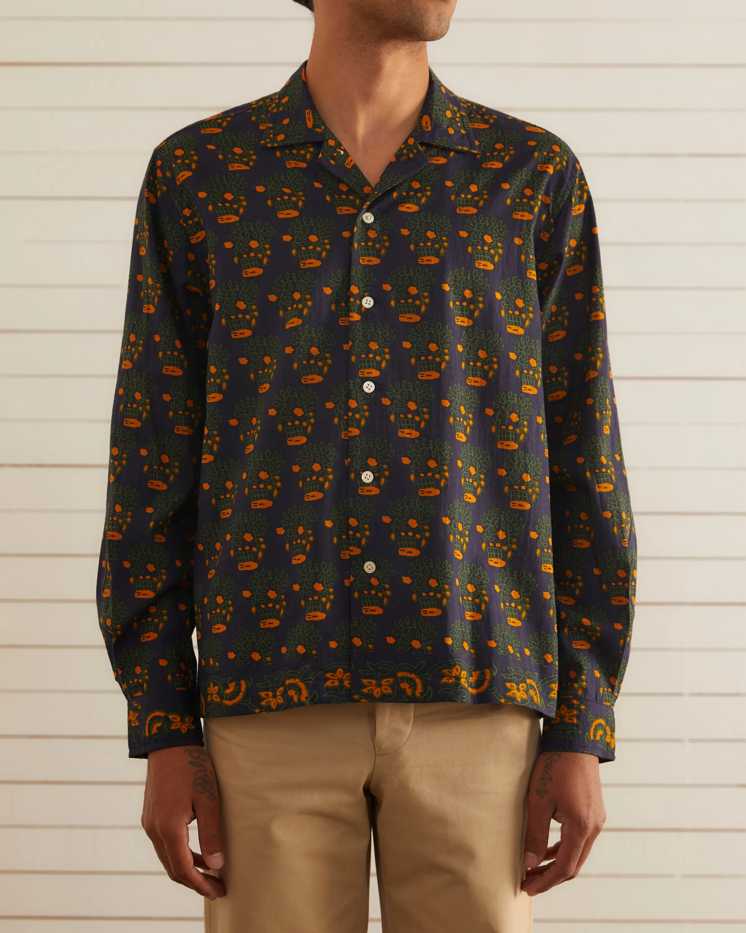 Trellis Block Print Long Sleeve Shirt sold by BODE product image thumbnail 2