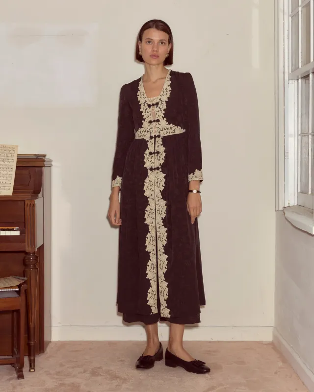 Trousseau Lace Dress - Black sold by BODE