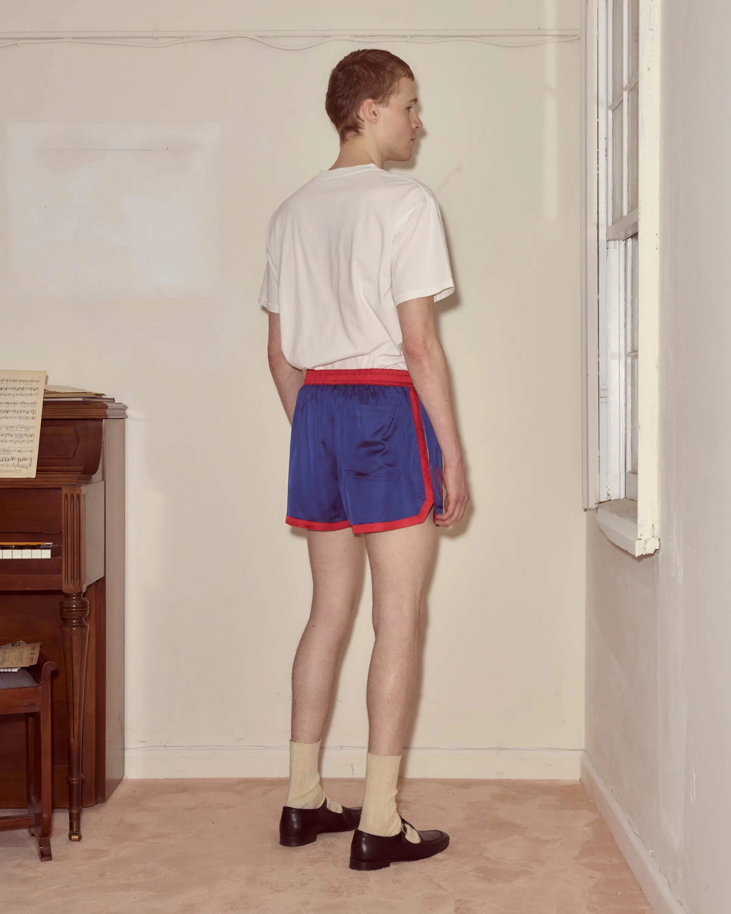 Heart Deco Gym Shorts - Blue sold by BODE product image thumbnail 3