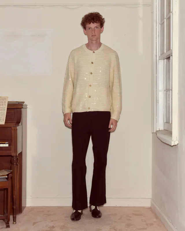 Sequin Spotlight Cardigan - Ivory sold by BODE