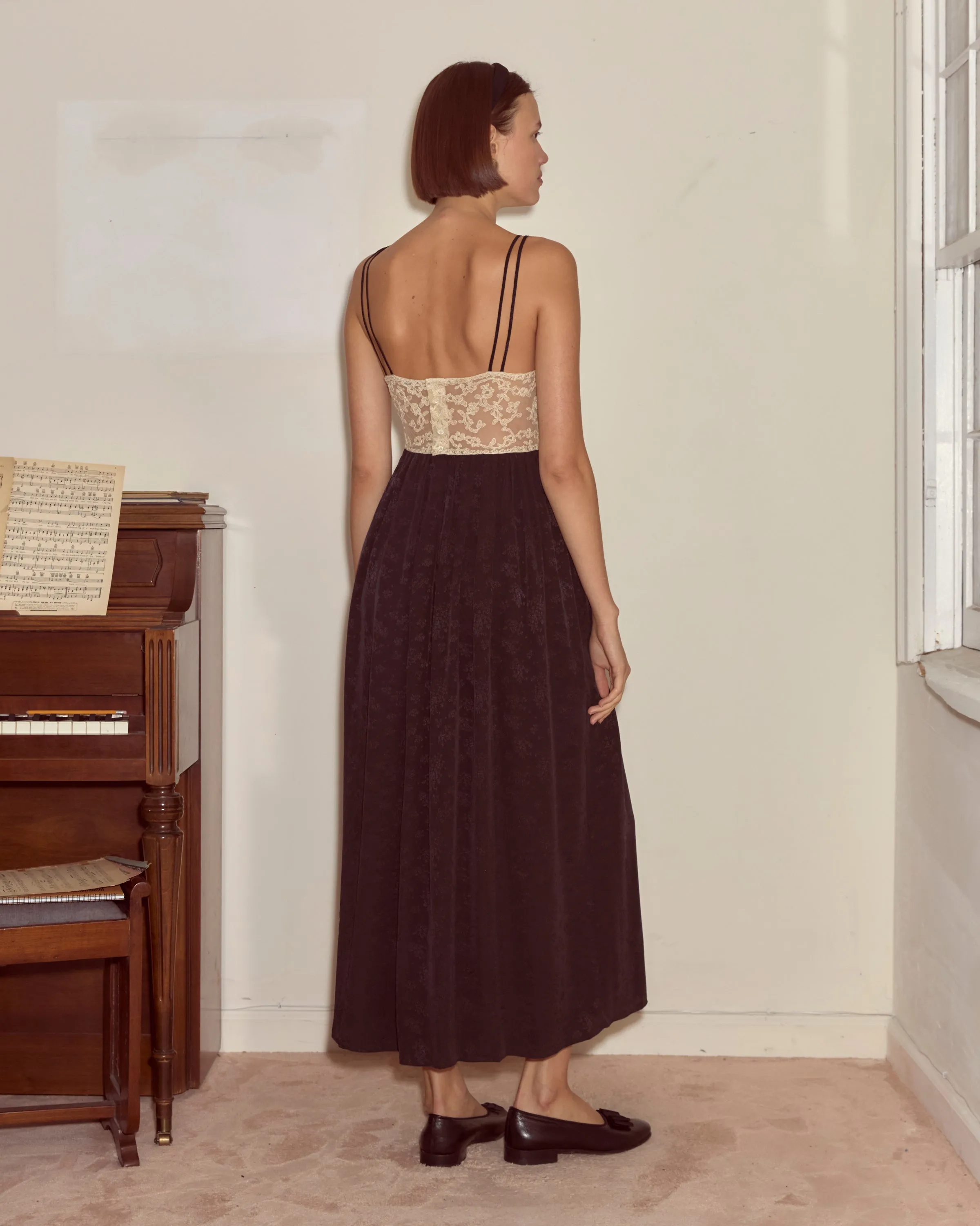 Trousseau Lace Slip Dress - Black sold by BODE product image thumbnail 3
