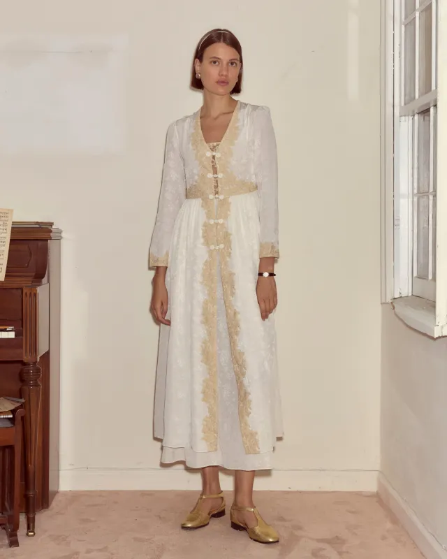 Trousseau Lace Dress - Cream sold by BODE