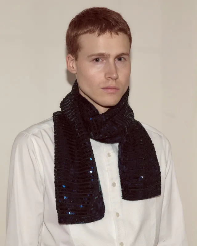 Sequin Spotlight Scarf - Black sold by BODE