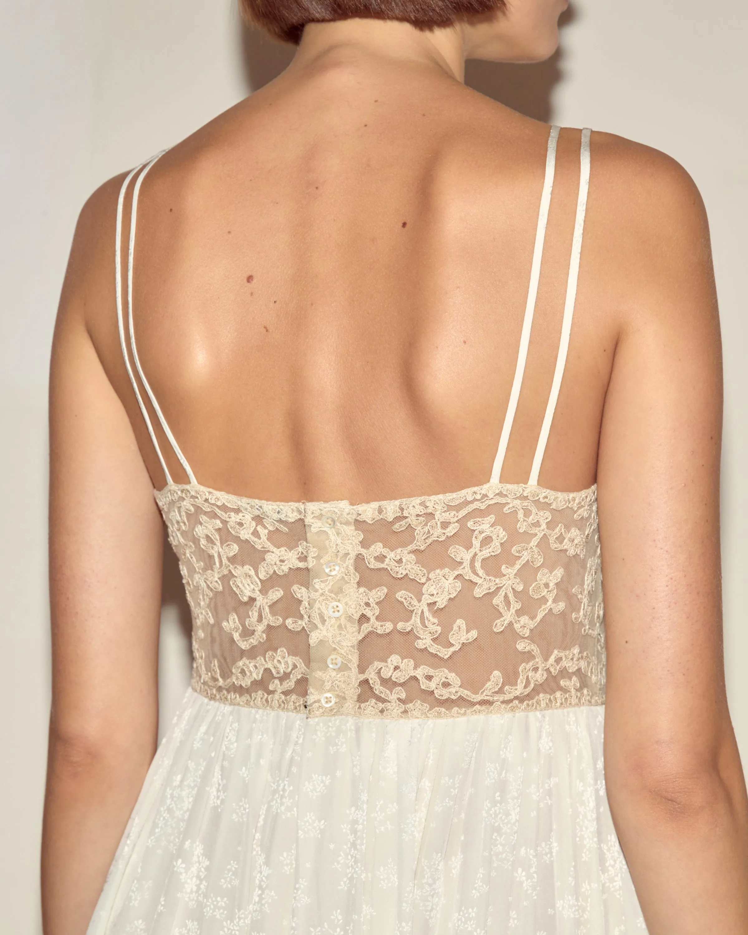 Trousseau Lace Slip Dress - Cream sold by BODE product image thumbnail 4