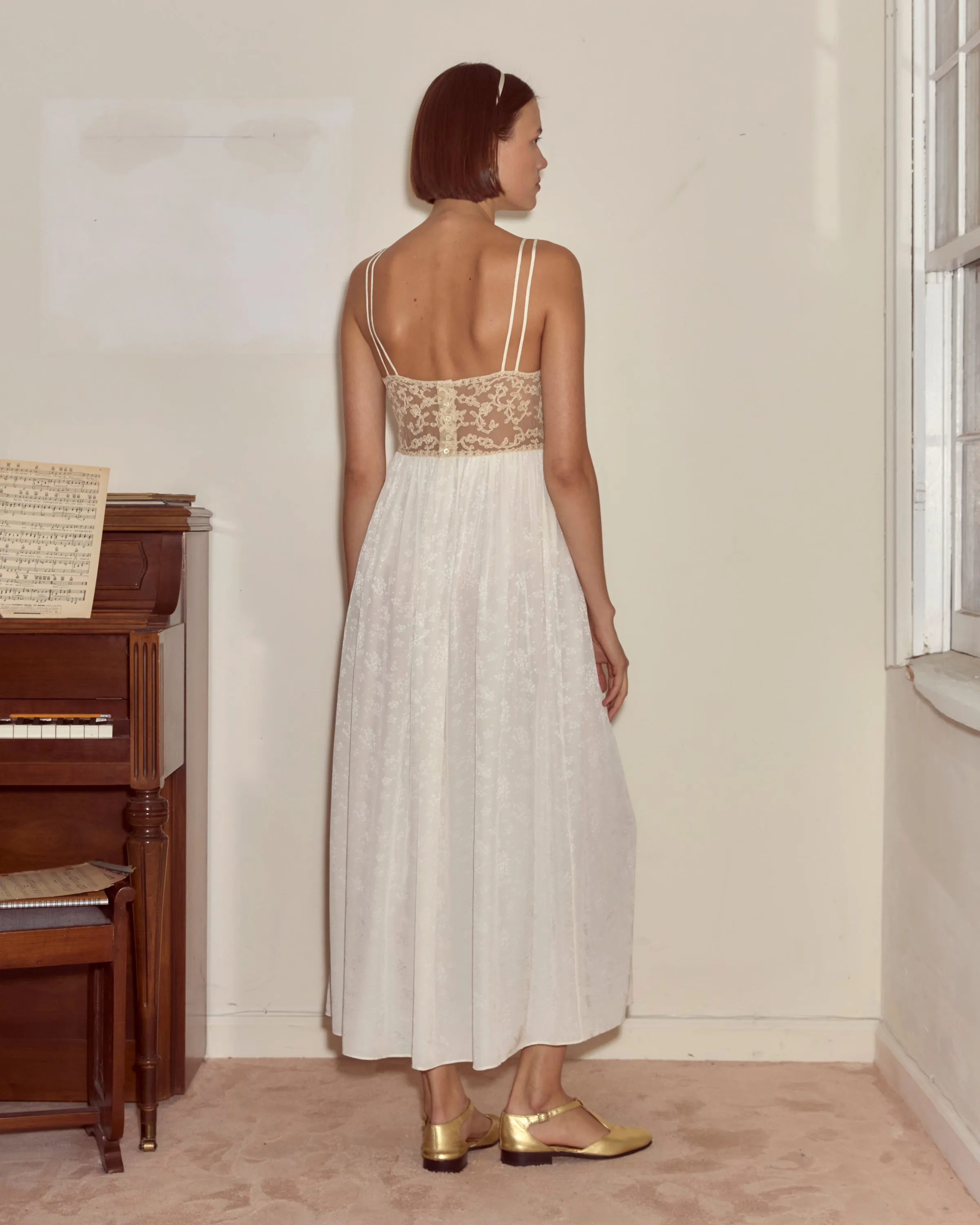 Trousseau Lace Slip Dress - Cream sold by BODE product image thumbnail 3