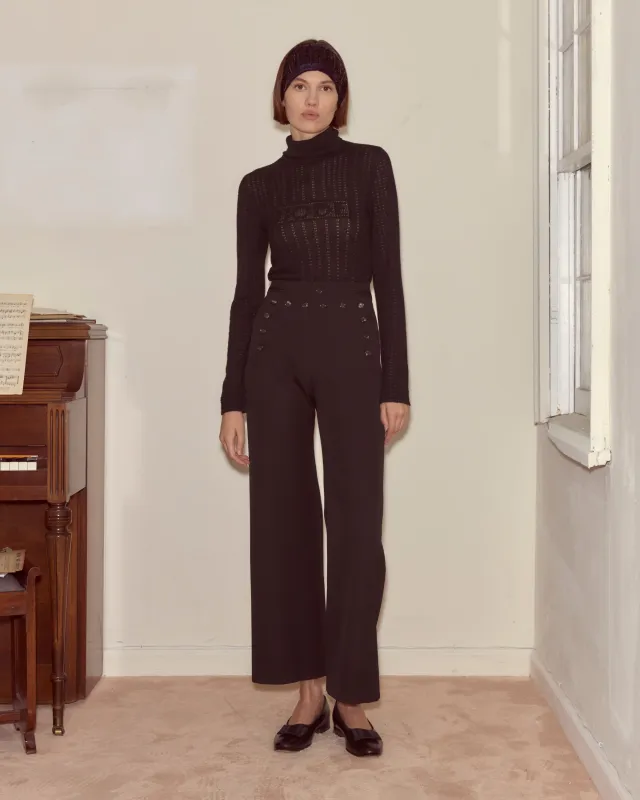 Riding Twill Sailor Trousers - Black sold by BODE