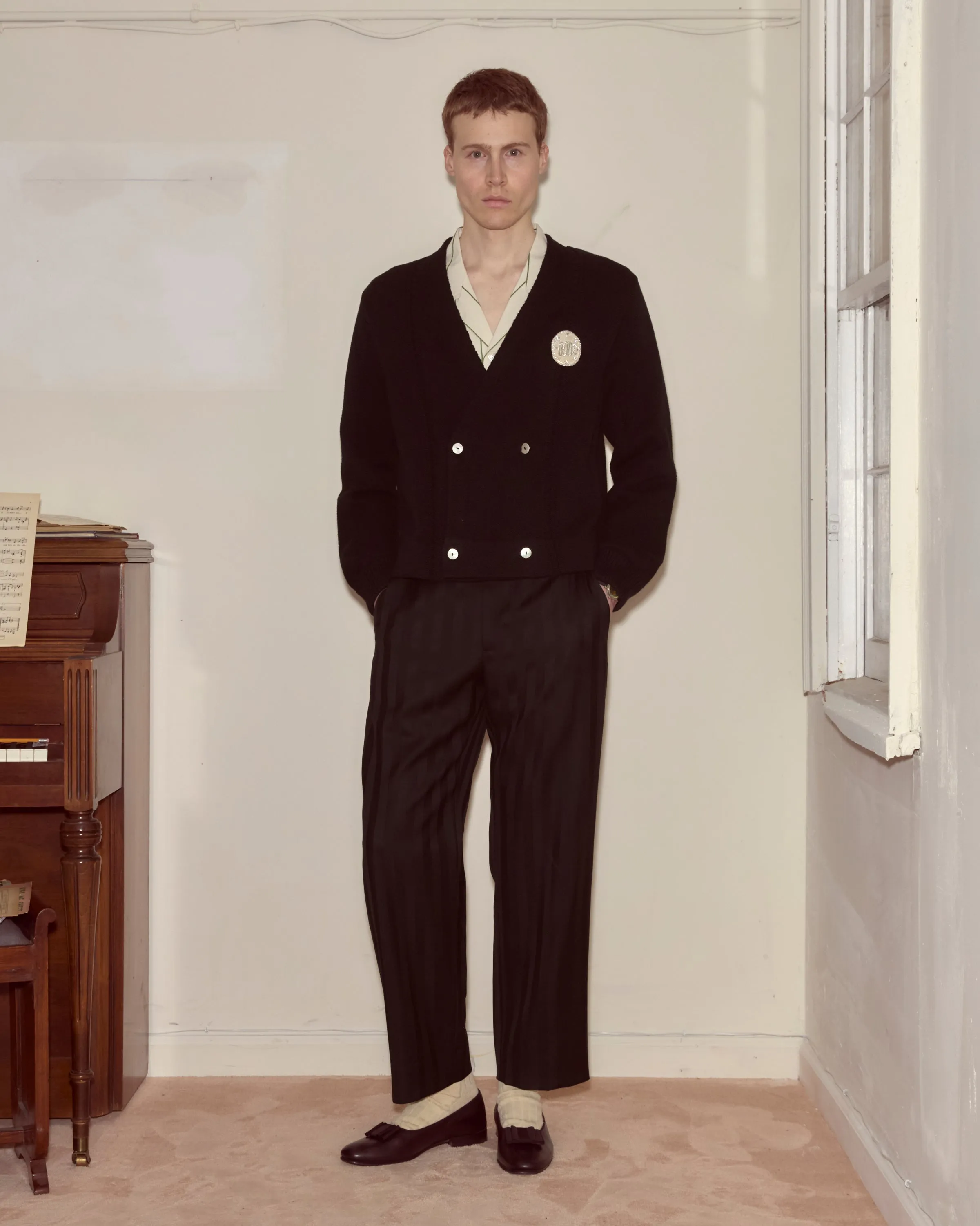 Double-Breasted Cardigan - Black sold by BODE