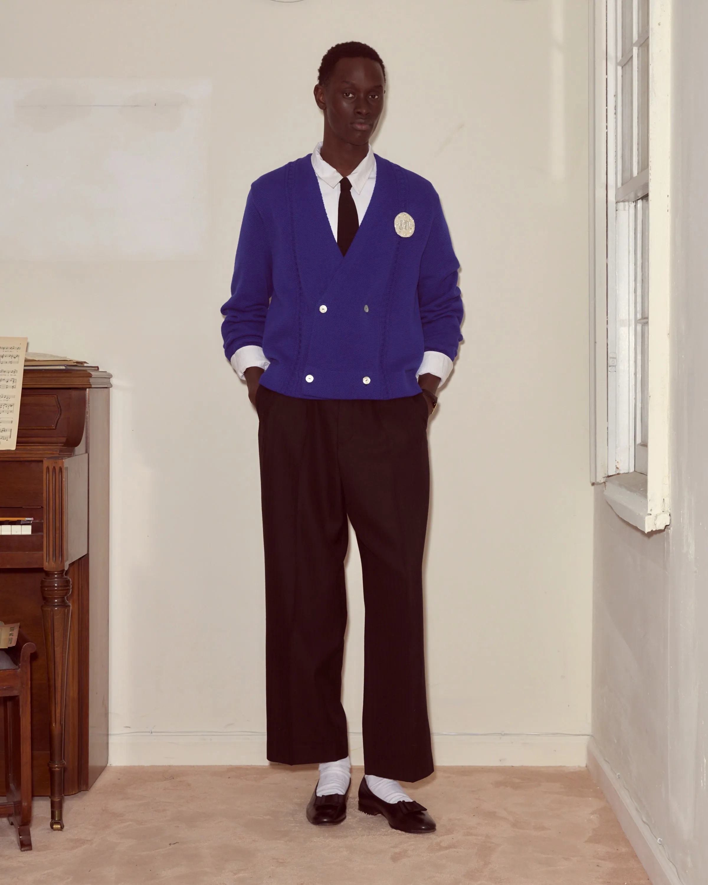 Double-Breasted Cardigan - Ultramarine sold by BODE