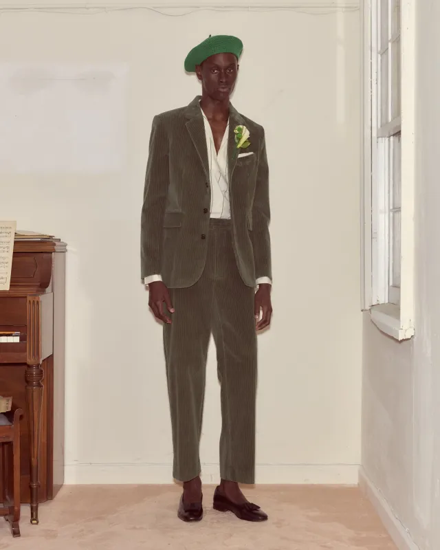 Corduroy Suit Jacket - Green sold by BODE