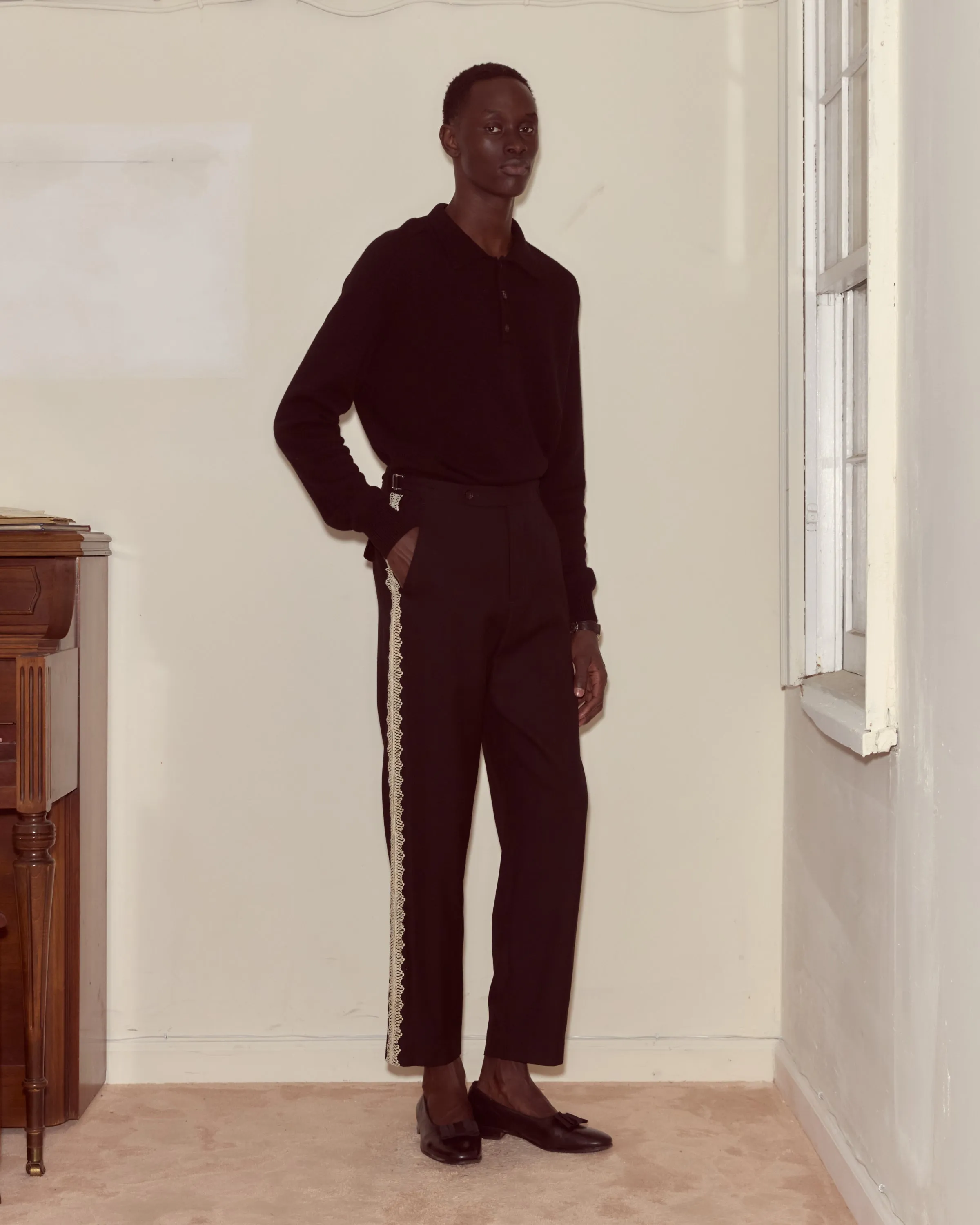 Lacework Side-Buckle Trousers sold by BODE