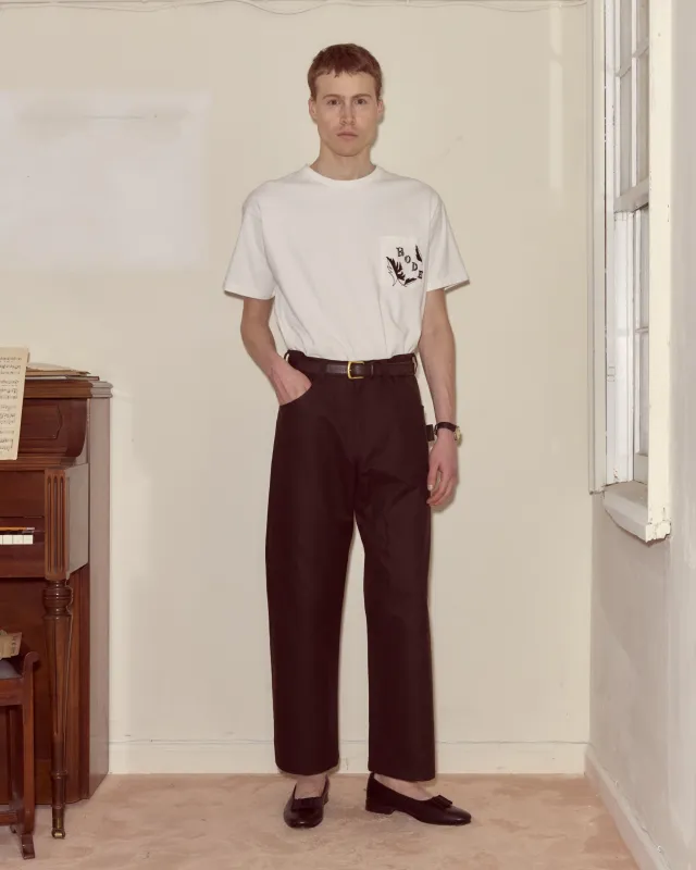 Waxed Cotton Knolly Brook Trousers - Brown sold by BODE