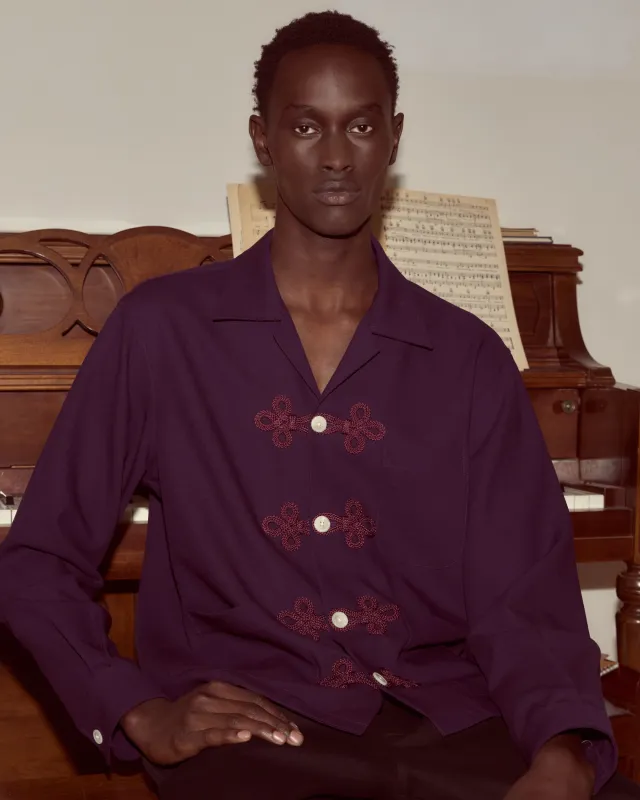 Astor Trillium Shirt - Purple made by BODE