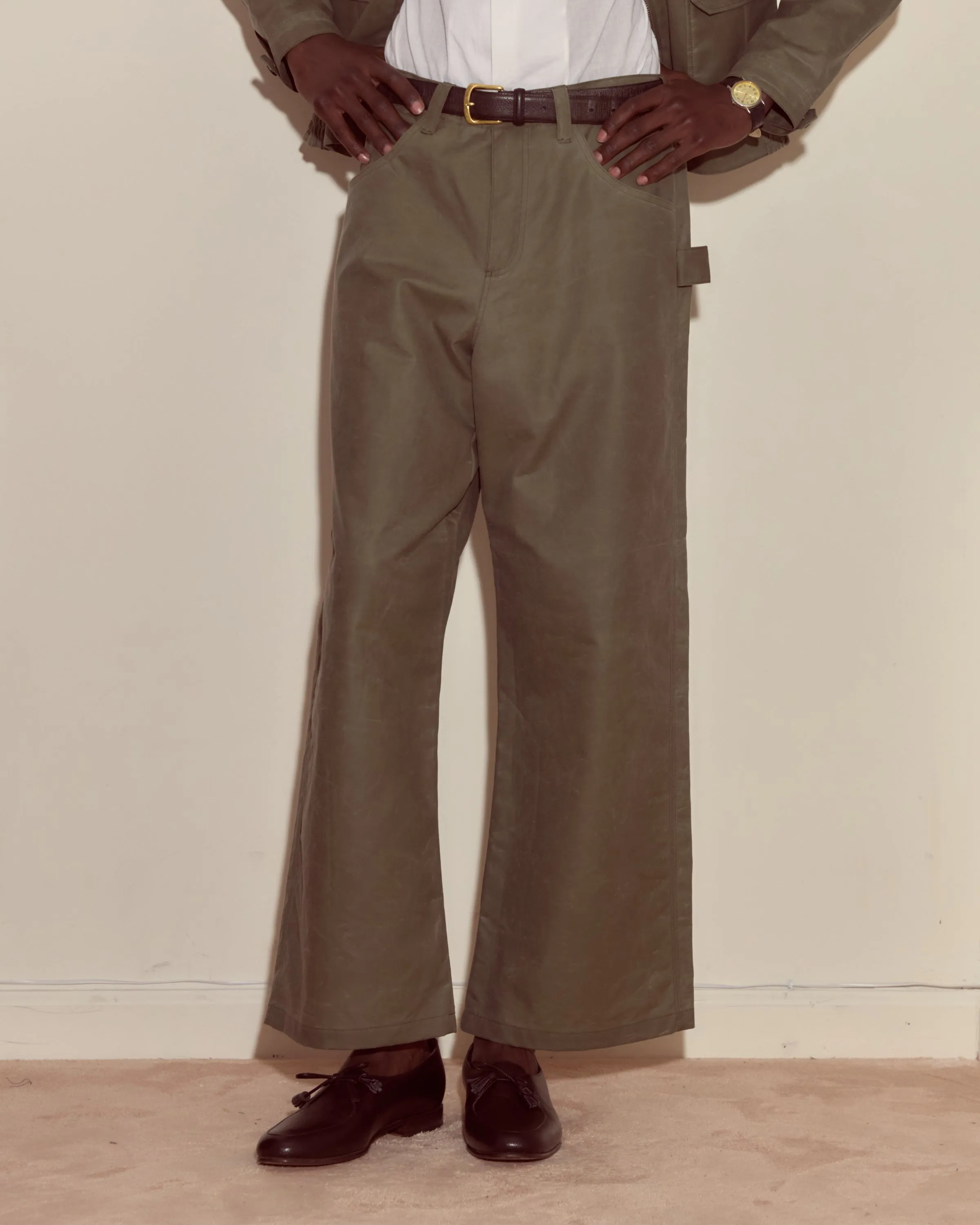 Waxed Cotton Knolly Brook Trousers - Light Green sold by BODE product image thumbnail 2