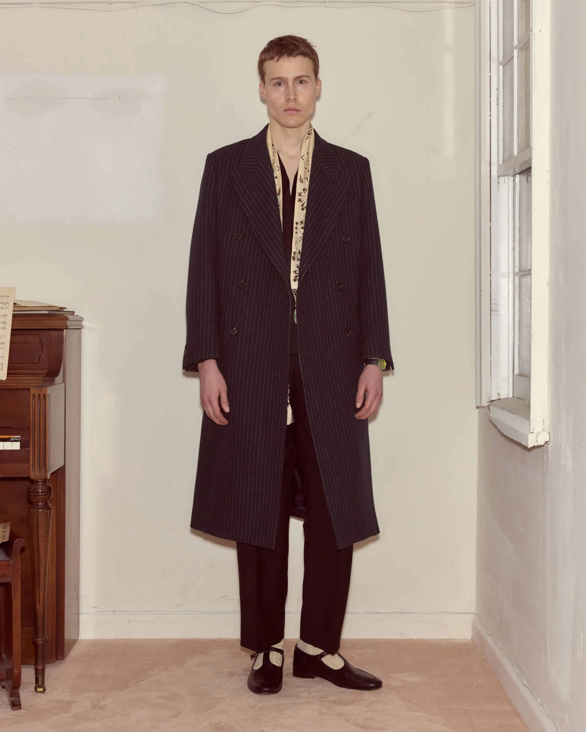 Waldorf Pinstripe Coat sold by BODE