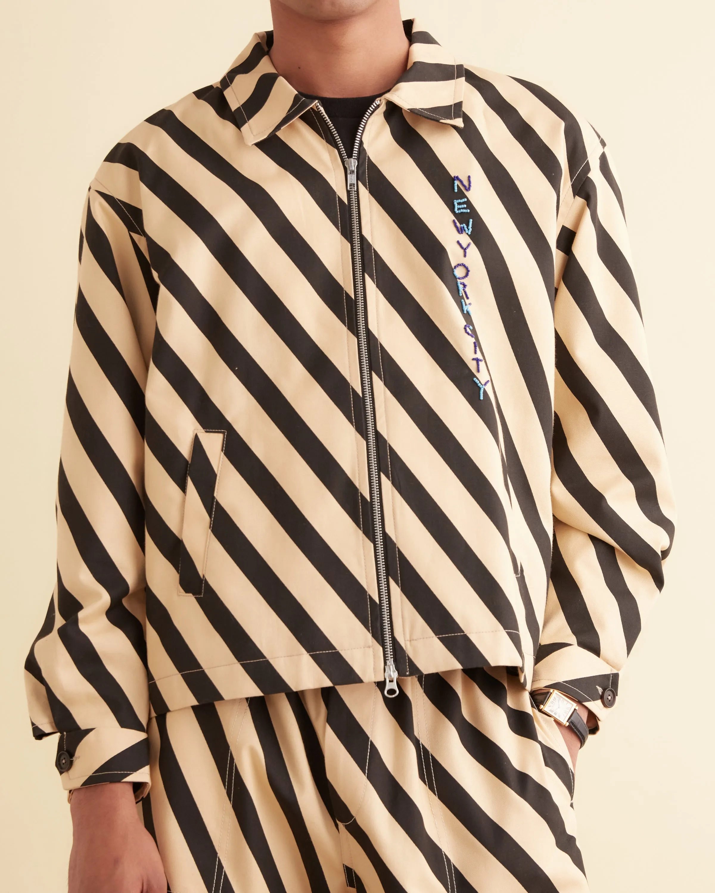 Domino Stripe Jacket sold by BODE product image thumbnail 2