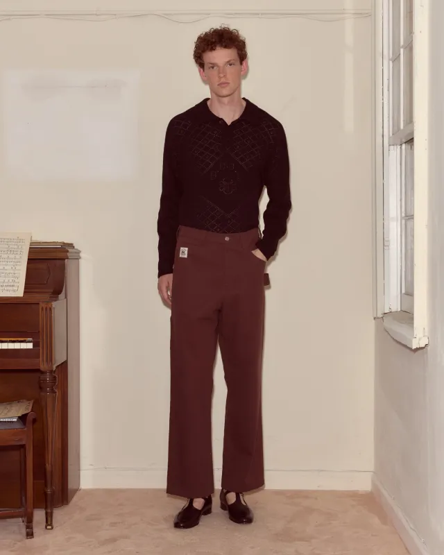 Twill Knolly Brook Trousers - Brown sold by BODE