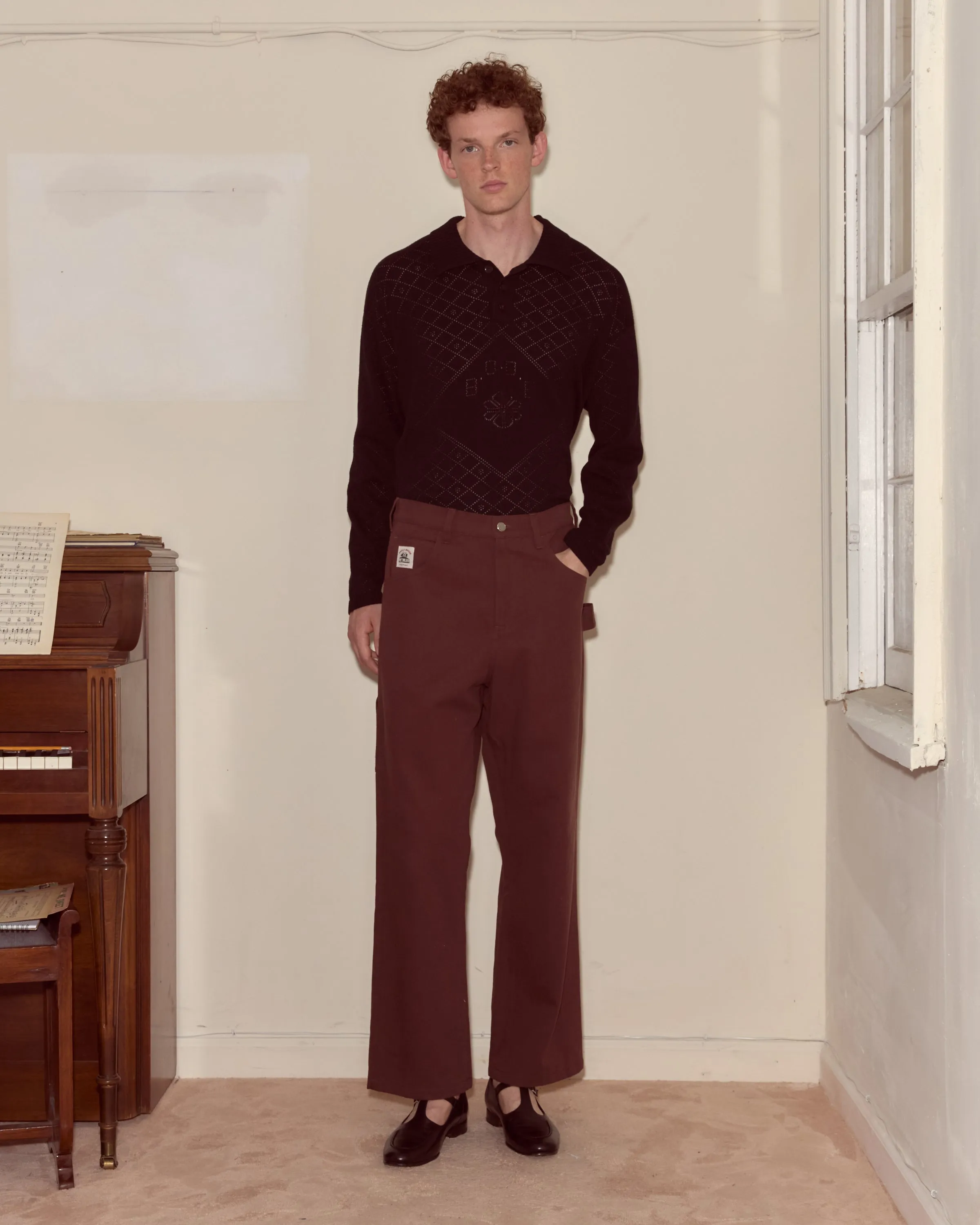 Twill Knolly Brook Trousers - Brown sold by BODE