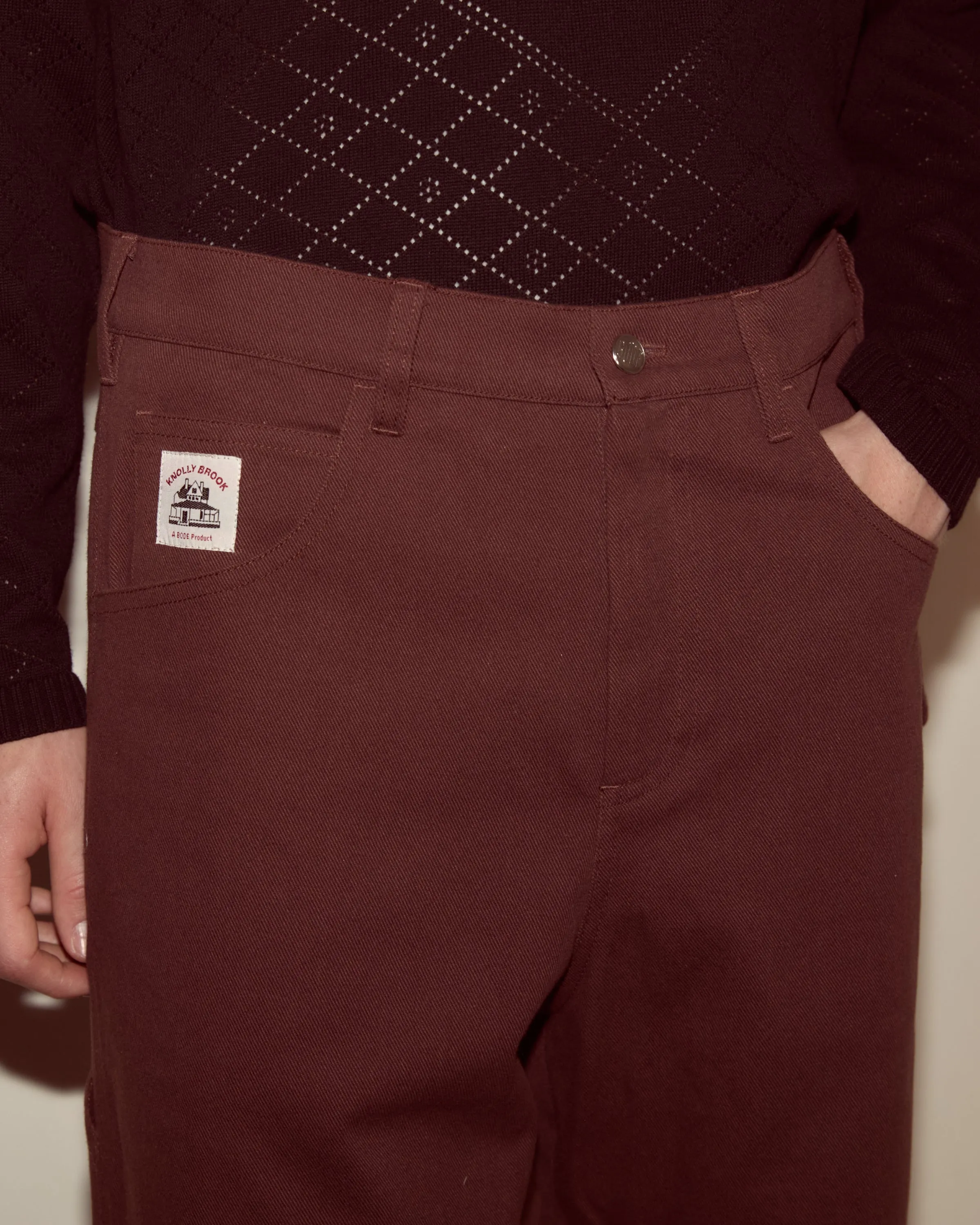 Twill Knolly Brook Trousers - Brown sold by BODE product image thumbnail 2