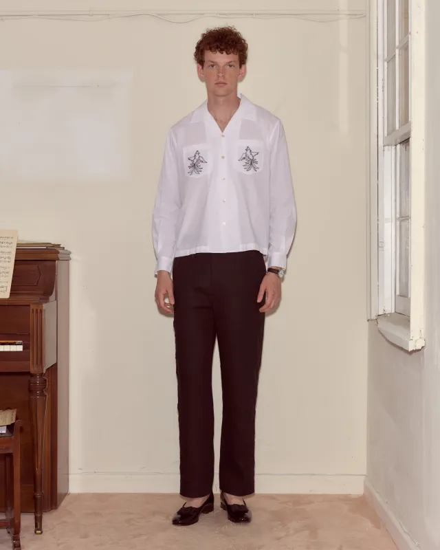 Cockatoo Long Sleeve Shirt - White sold by BODE