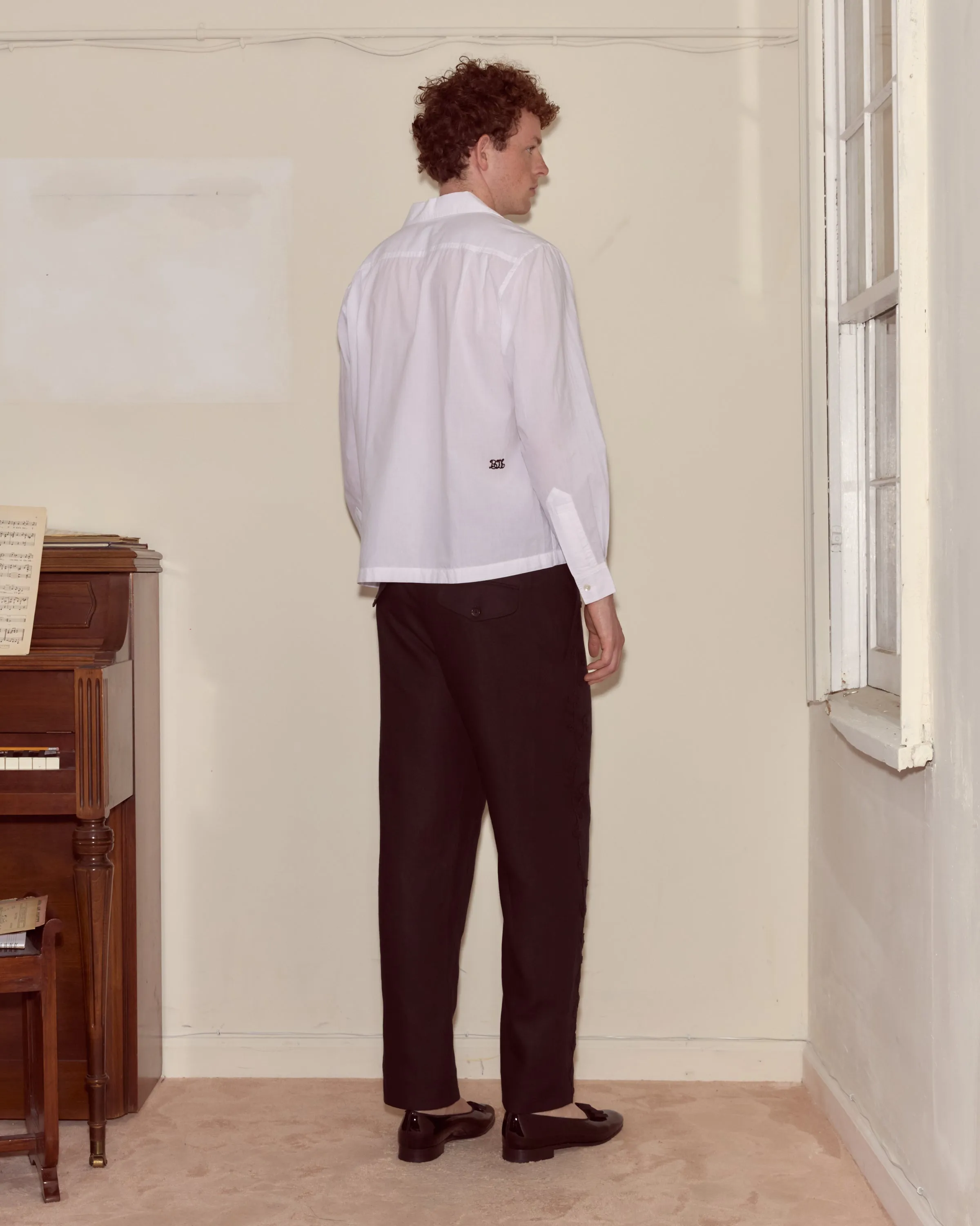 Cockatoo Long Sleeve Shirt - White sold by BODE product image thumbnail 3