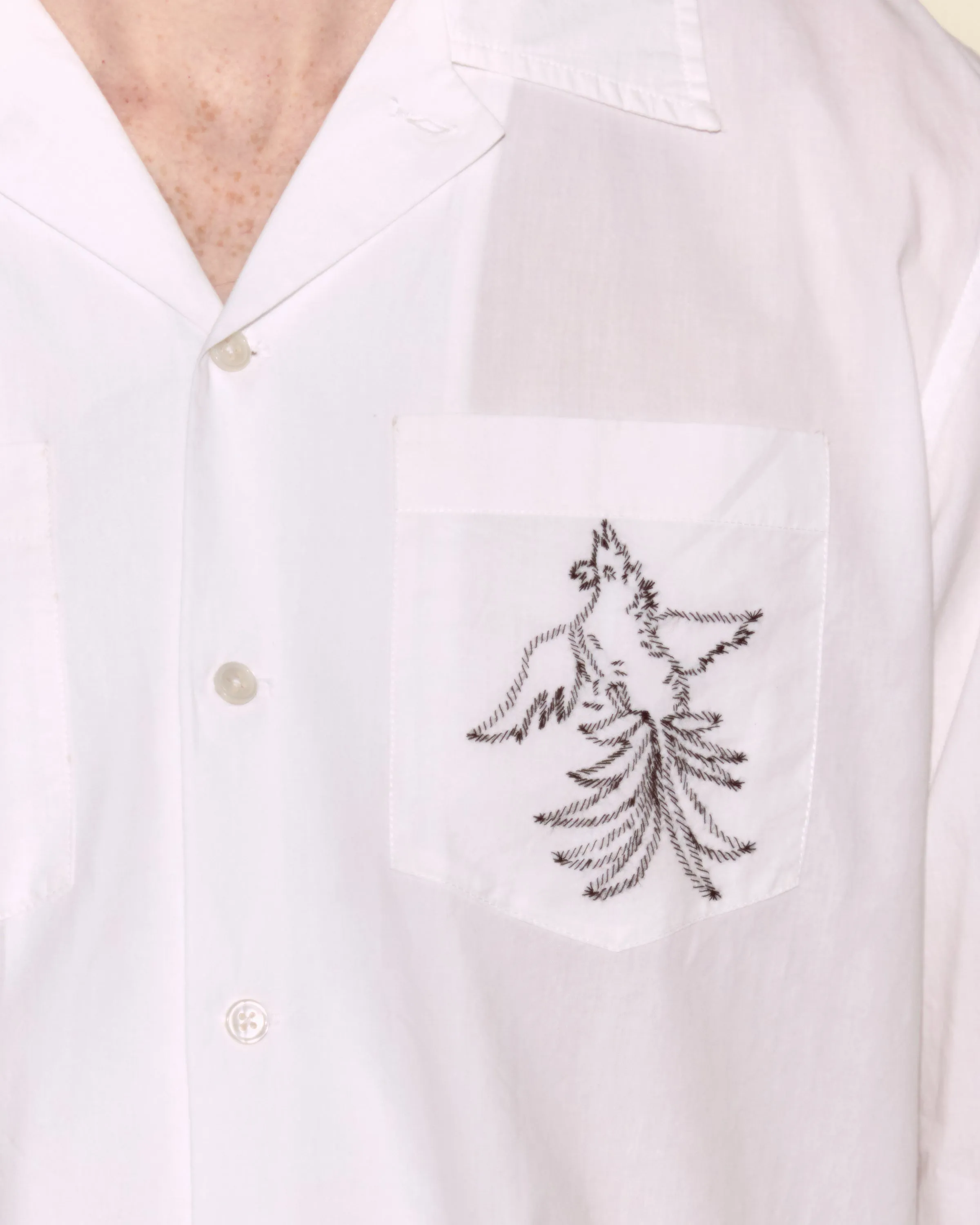Cockatoo Long Sleeve Shirt - White sold by BODE product image thumbnail 2